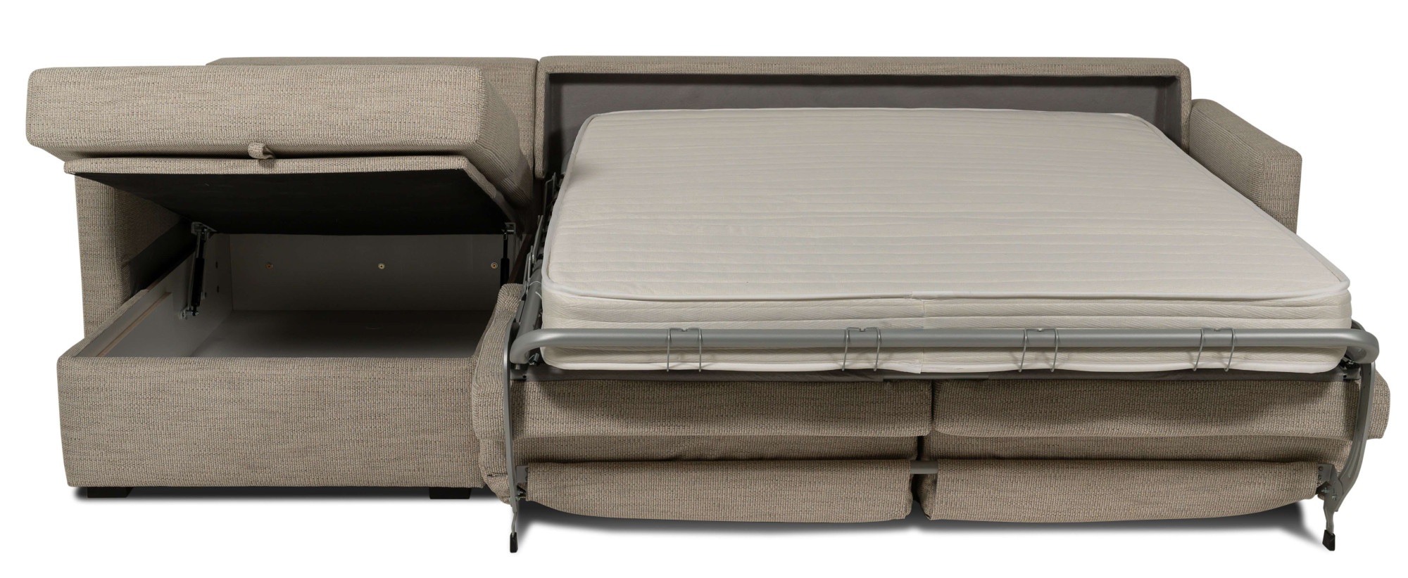 Places of Style Schlafsofa »GOLDPOINT Ecksofa 264 cm, Liegefläche (140/200cm), L-Form,«, Bettfunktion, Bonell-Federkernmatratze und Dauerschläfer-Funktion