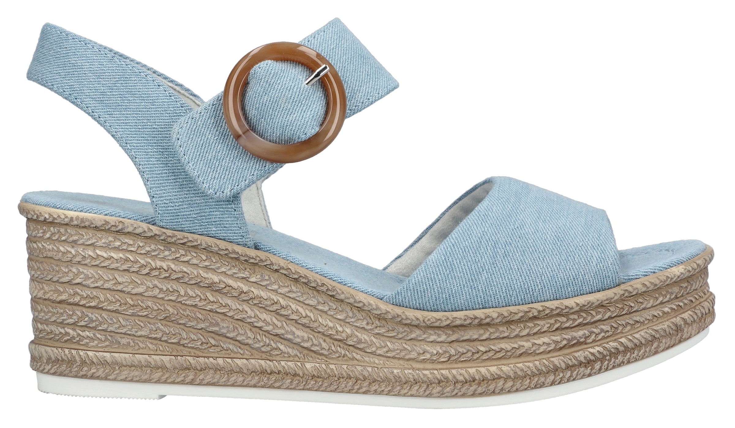 Rieker Keilsandalette, Sommerschuh, Plateausandale, Urlaubschuh mit Klettverschluss