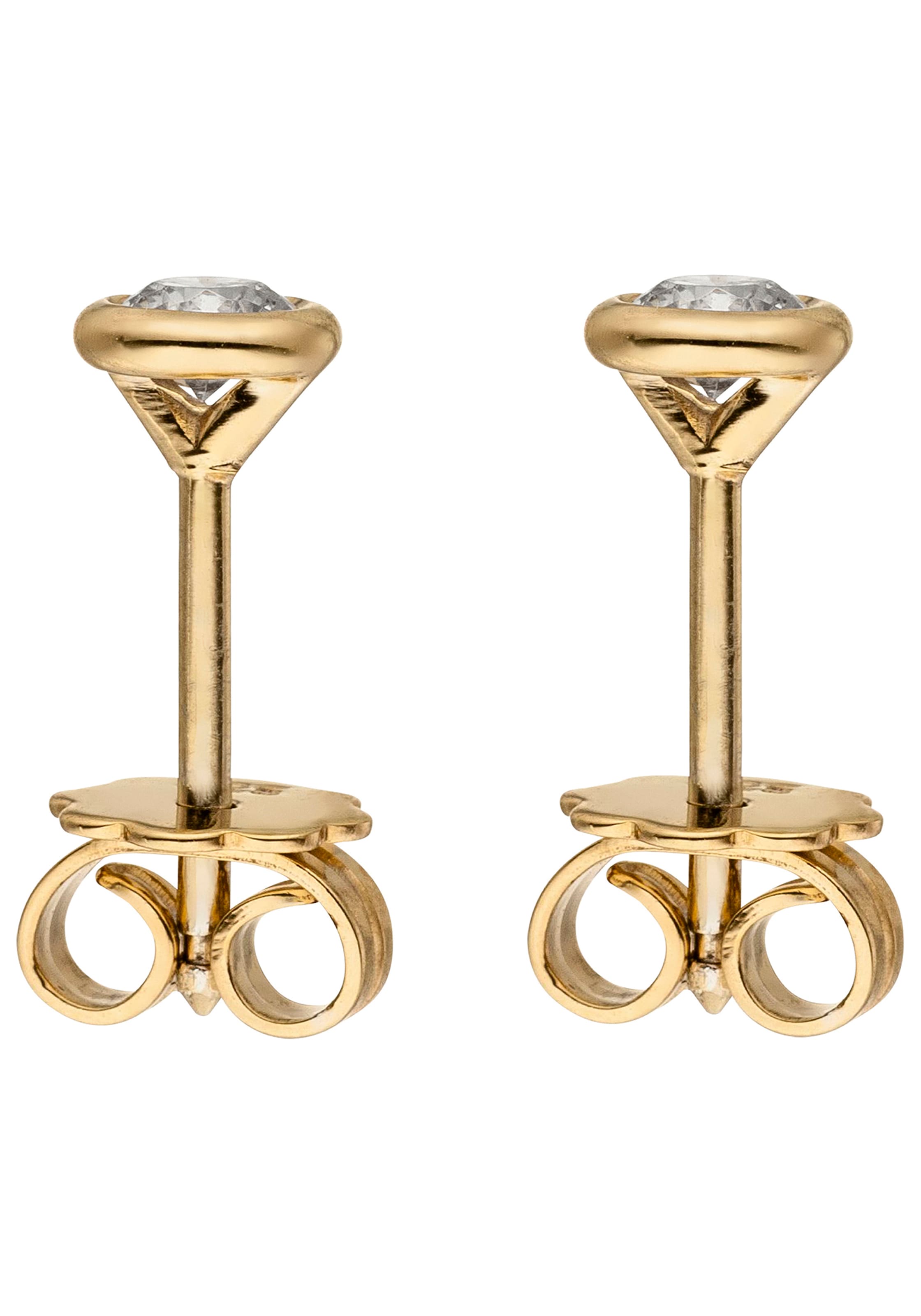 JOBO Paar Ohrstecker »Ohrringe Solitär Diamanten Brillanten 0,24 ct.« 585 Gold