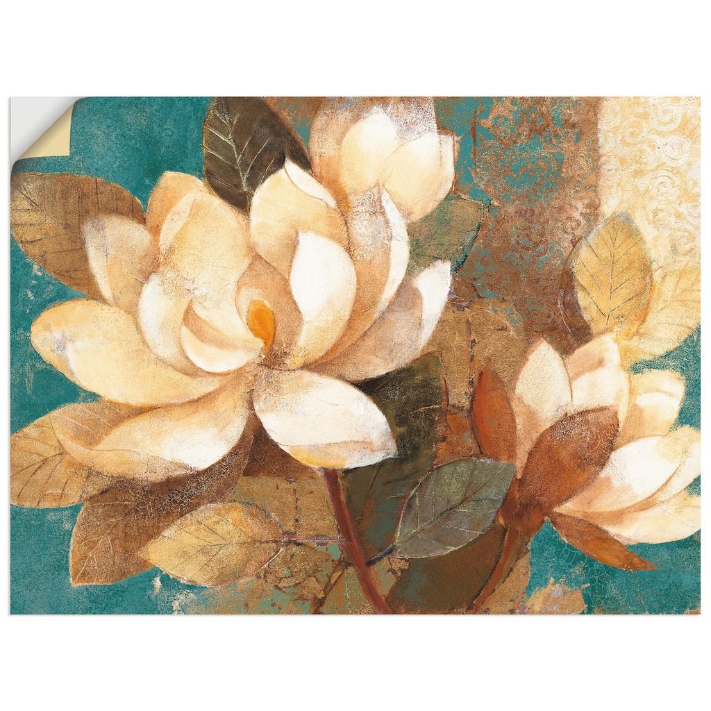 Artland Wandbild »Türkise Magnolien«, Blumen, (1 St.)