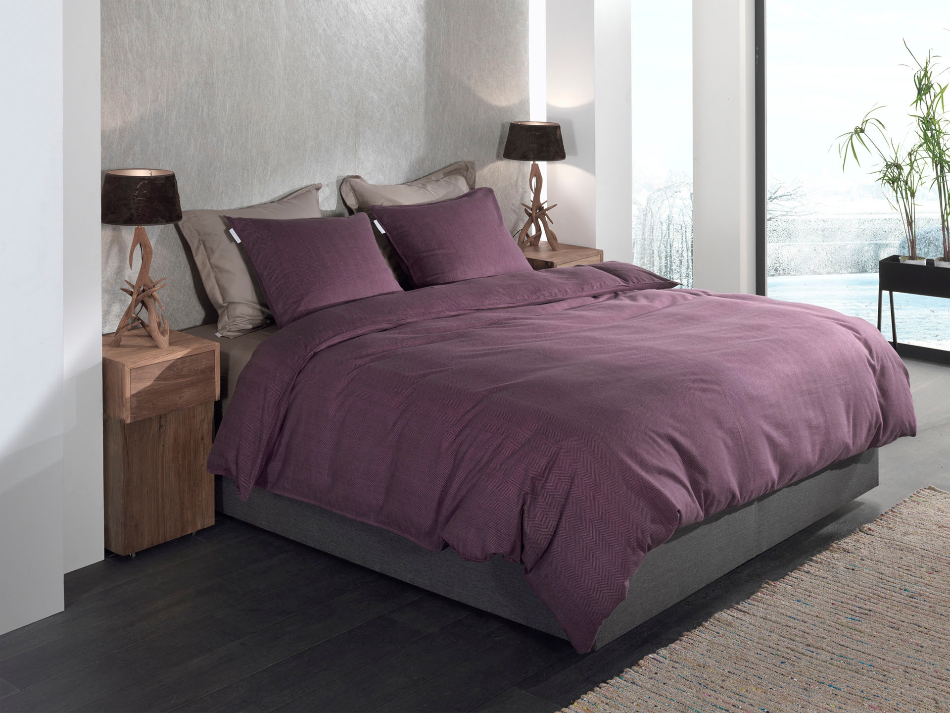 Heckett & Lane Bettwäsche "Spina" 2 Stk. tlg. Fischgrät Muster, 100% Baumwo günstig online kaufen