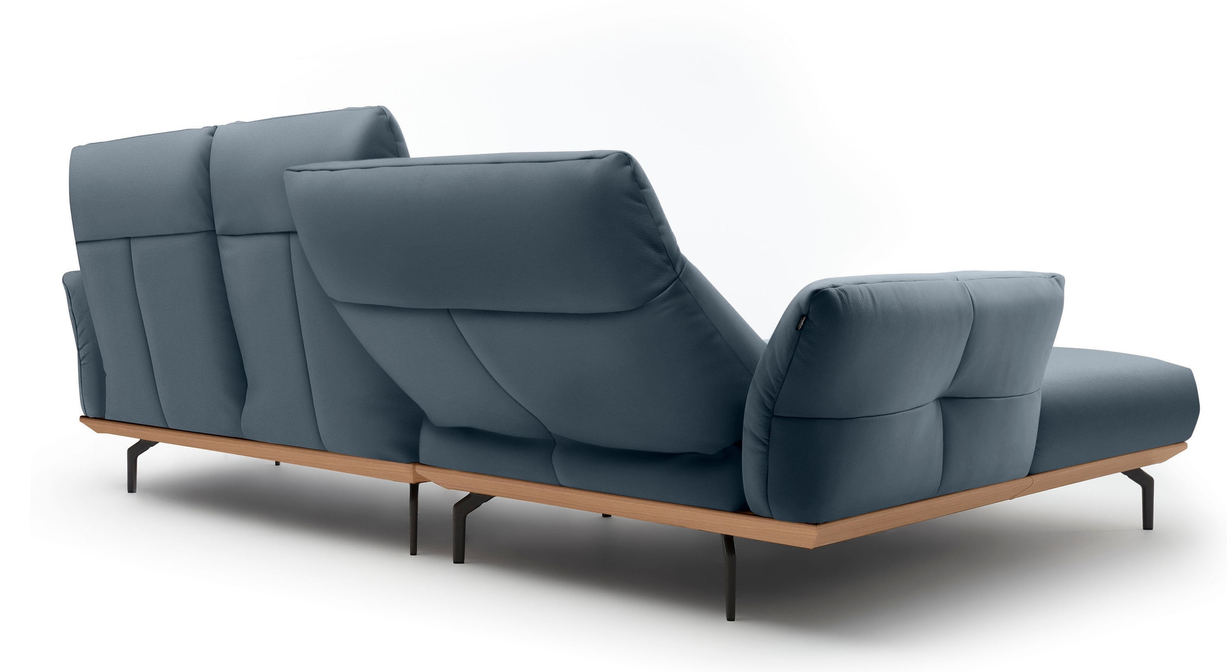 Creation BY ROLF BENZ Ecksofa »hs.460«, Sockel in Eiche, Alugussfüße in umbragrau, Breite 298 cm