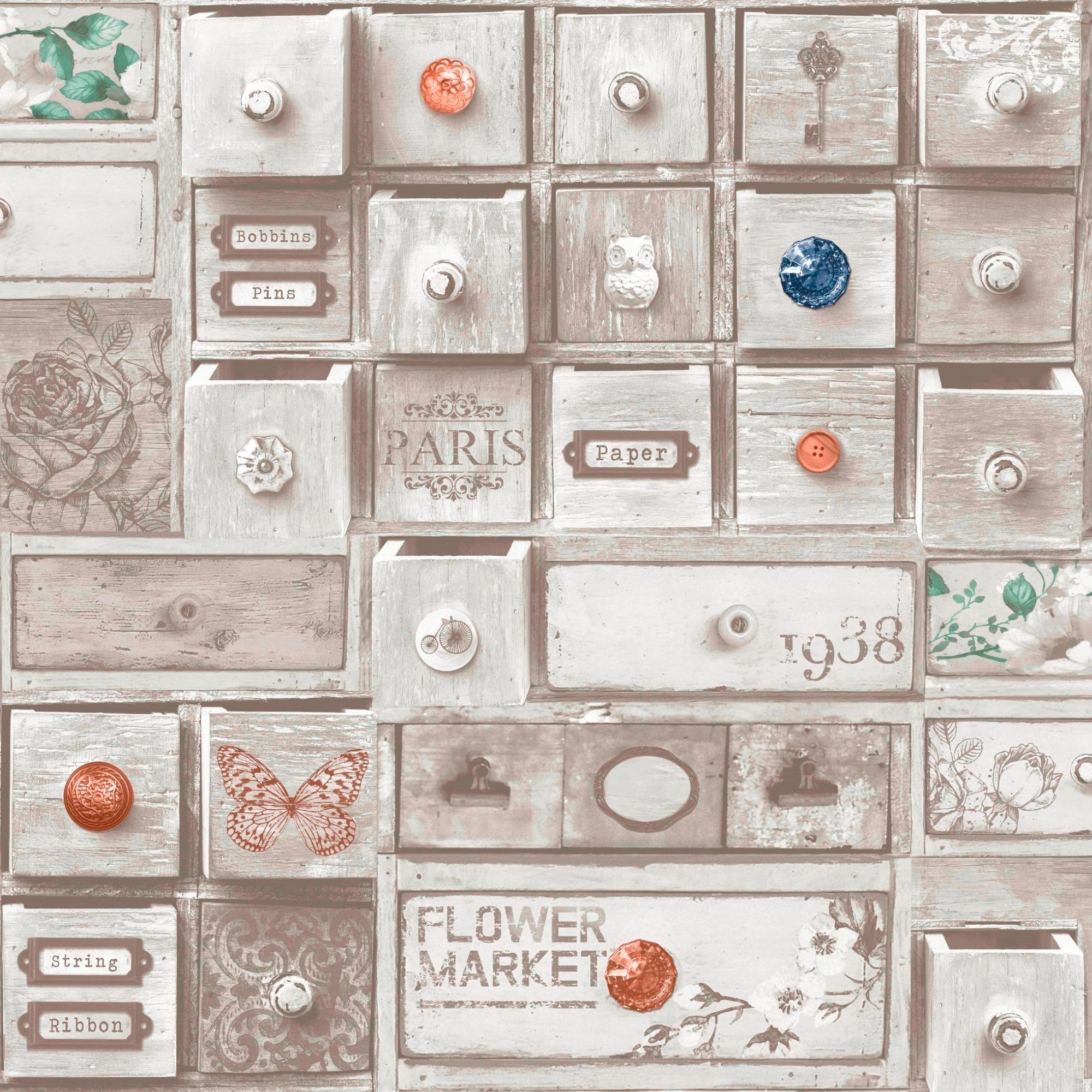 Art for the home Vliestapete »Drawers«, 1000 cm Länge auf Rechnung BAUR