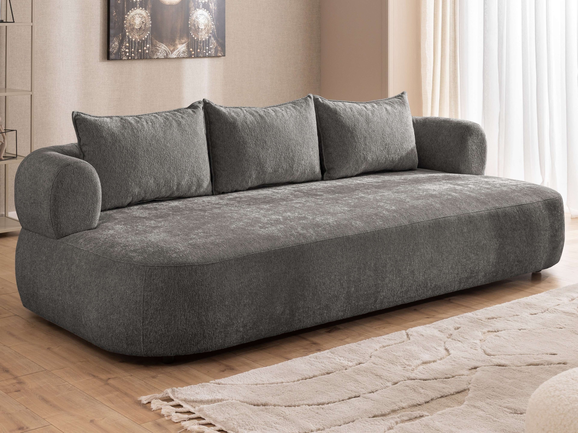 Home affaire Big-Sofa »LUSSAC 4-Sitzer Design-Sofa mit Zierkissen, Maße B/T/H: 242/123/78 cm« hoher Sitzkomfort und modernes Design, Sofa ohne Bettfunktion