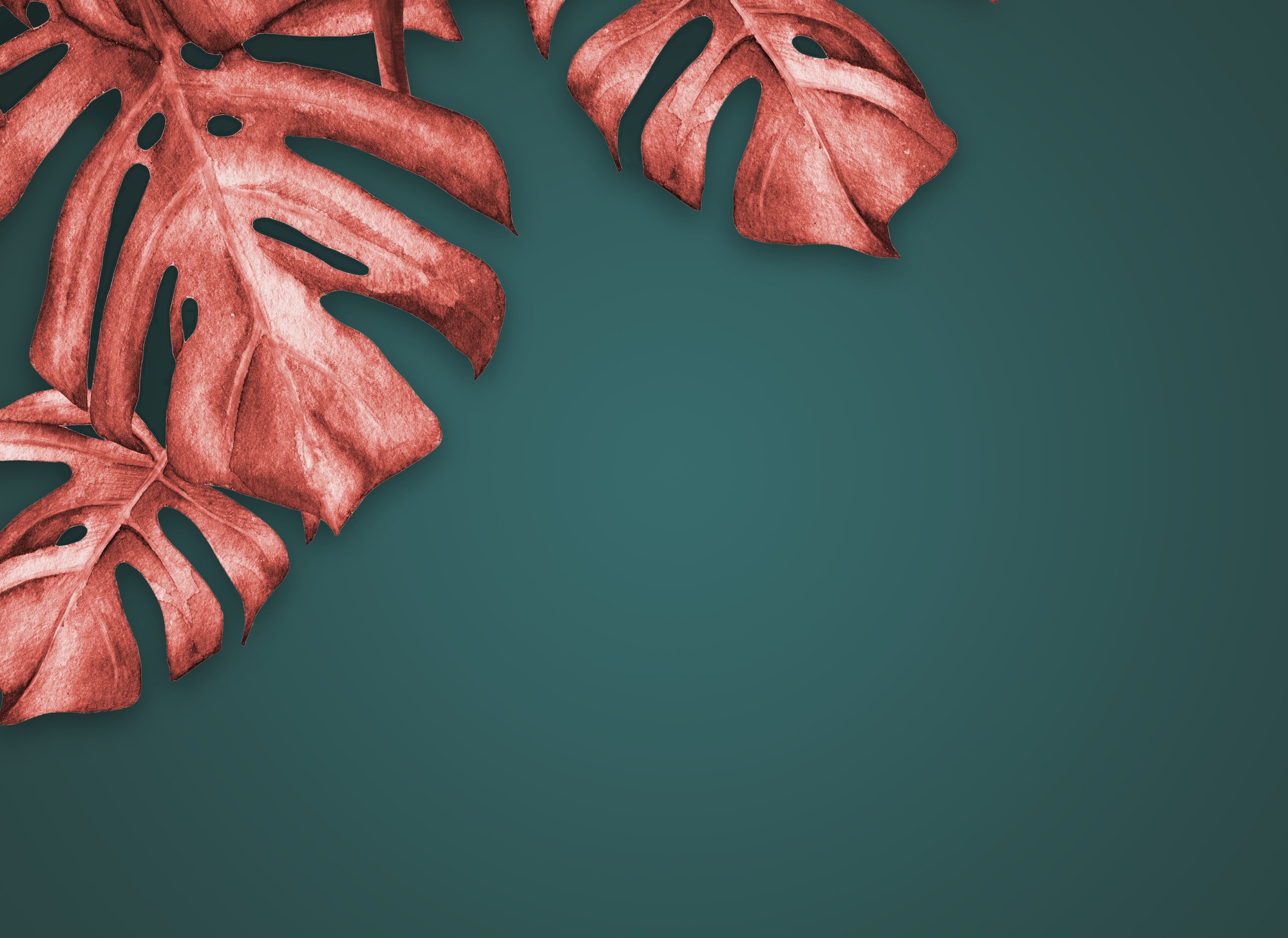 A.S. Création Vliestapete »Monstera Fototapete Rostrot Petrol Tropisch« matt strukturiert