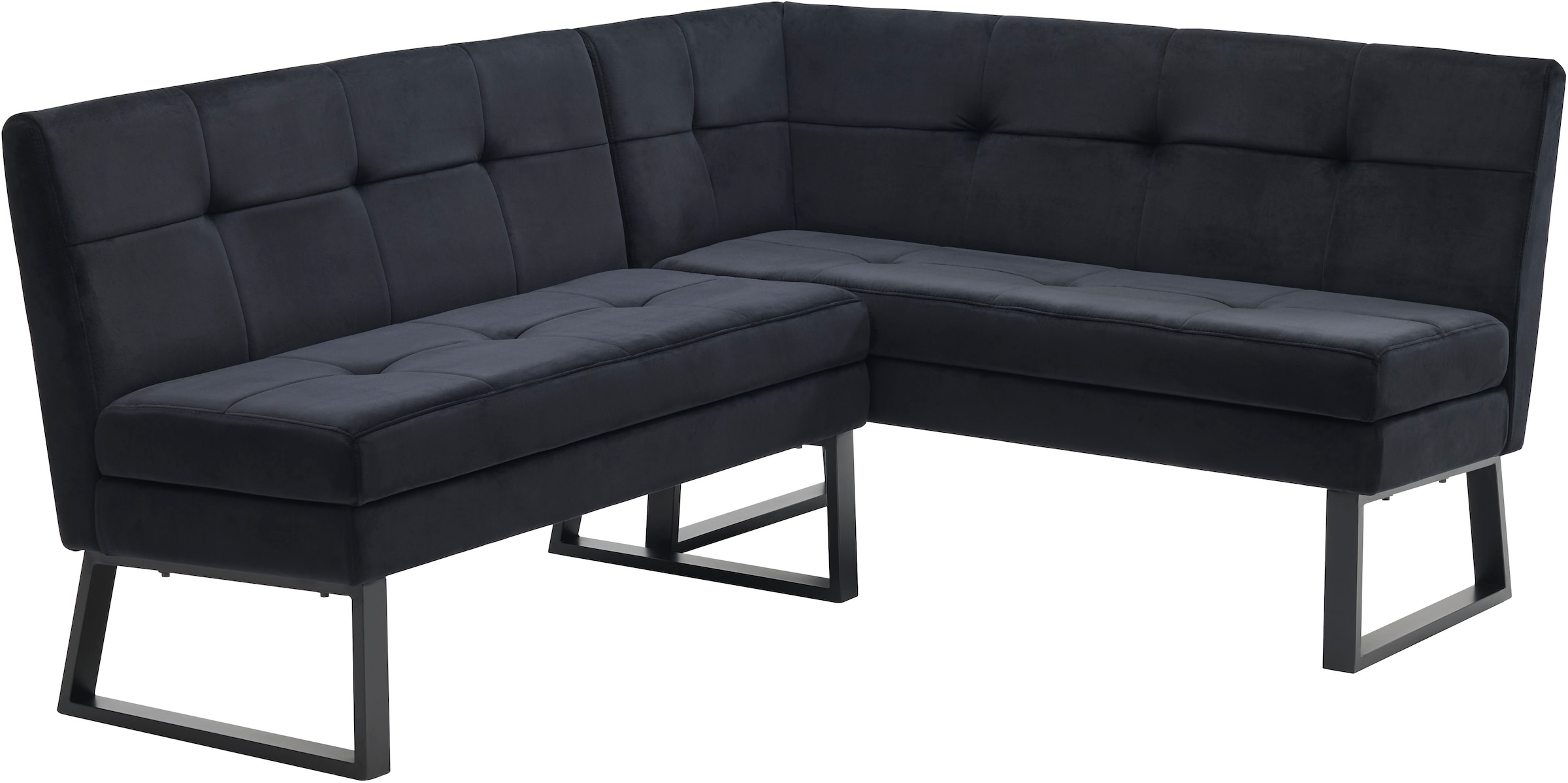 Eckbank HOME AFFAIRE, B:184cm H:80,5cm T:61,5cm, schwarz, Polyester, Esszimmer, Sitzbänke, "Geranie, Sitzbank, Essbank, pflegeleichter