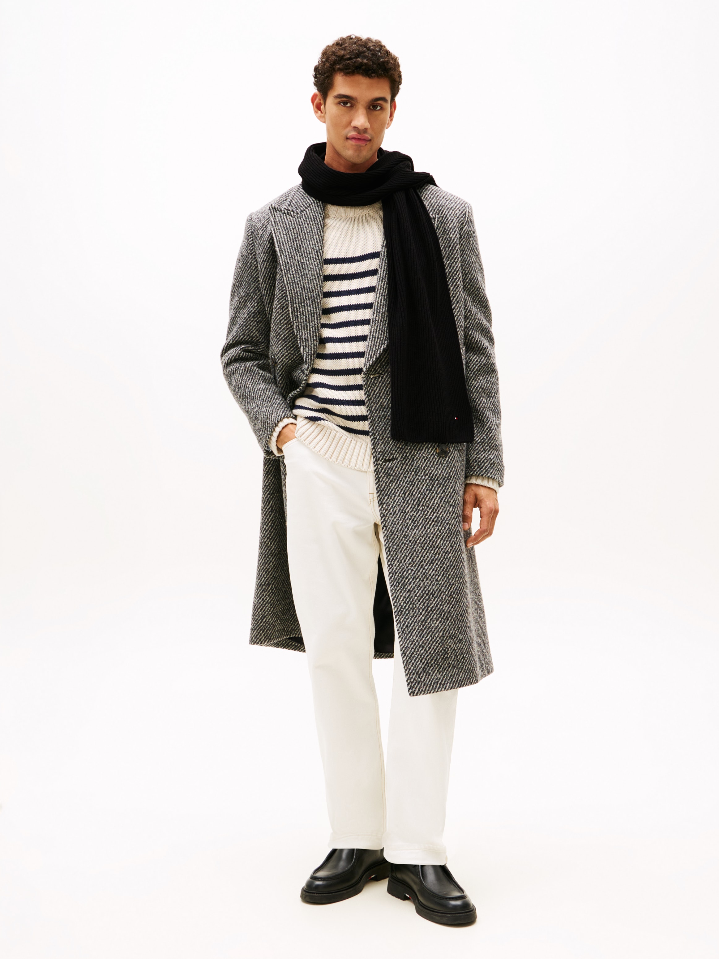 Tommy Hilfiger Strickschal »TH FLAG PIMA COTTON CASH SCARF«, mit Logostickerei