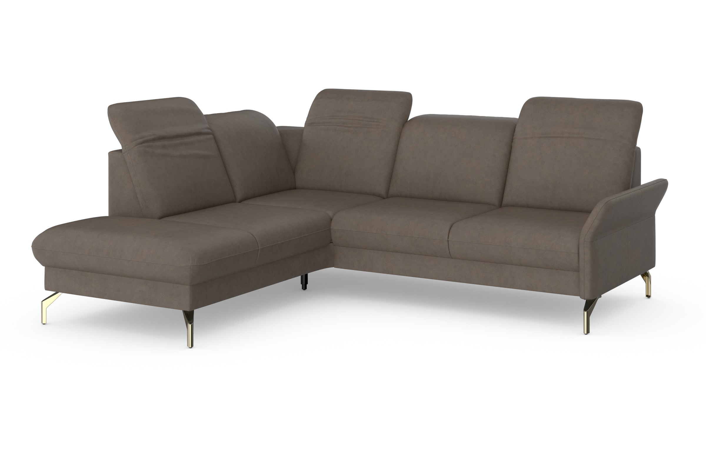 sit&more Ecksofa »Fashion L-Form«, wahlweise mit Kopfteilverstellung, Vorziehsitz, motorisch, Nickelfüße