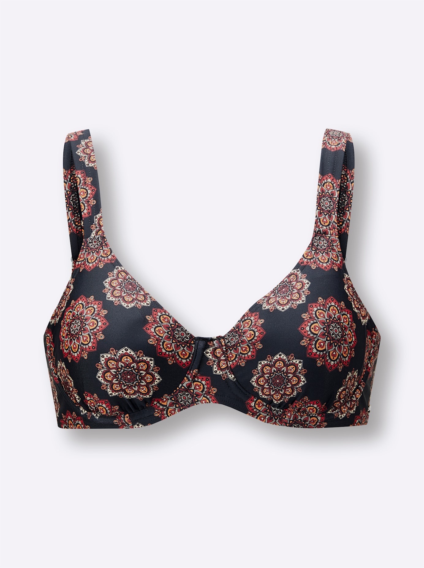 Bügel-Bikini-Top FEEL GOOD, Damen, Gr. 38, Cup B, bunt (schwarz, rot, bedruckt), Elasthan, Polyamid, Bikini-Oberteile 3