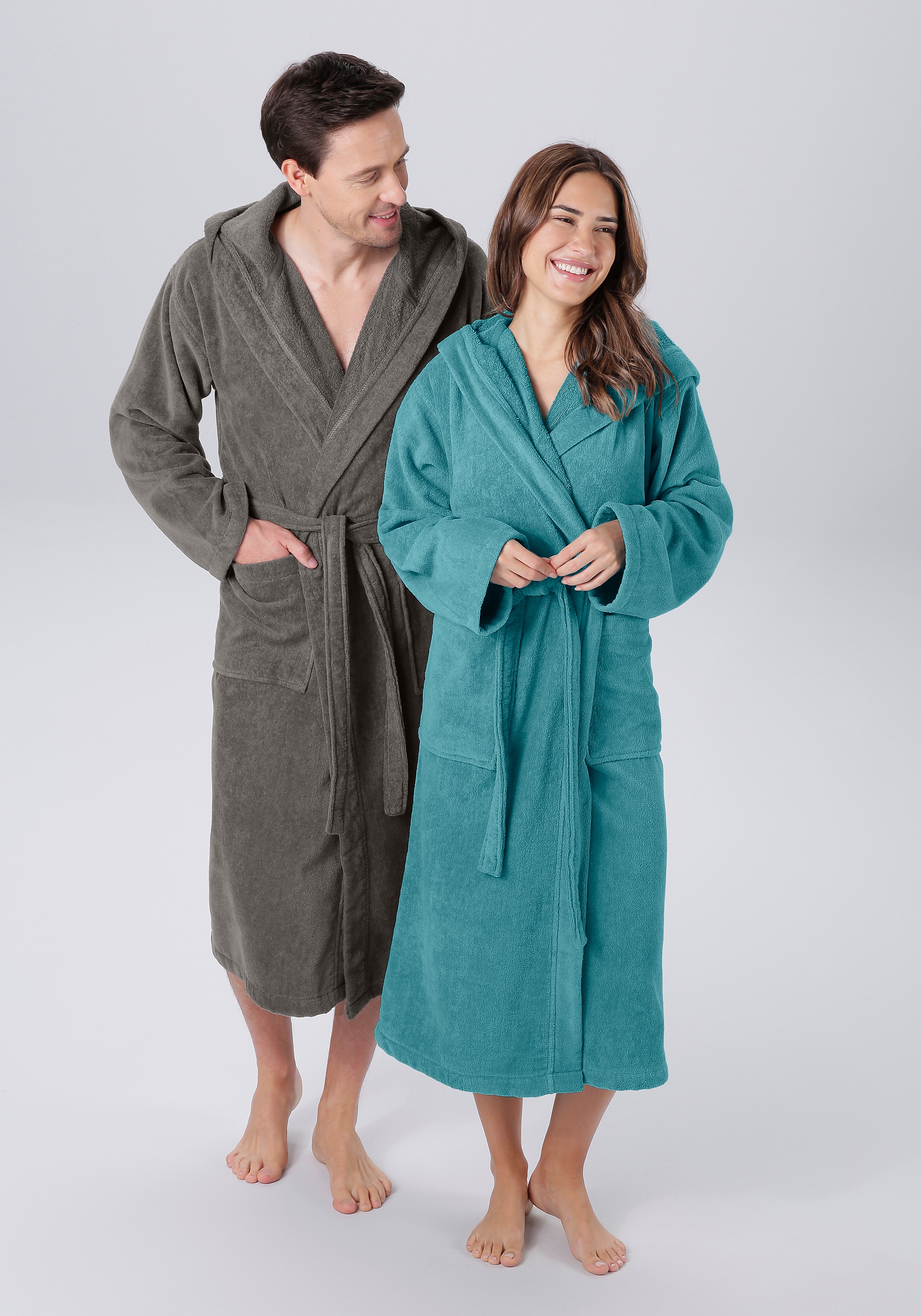 OTTO home Unisex-Bademantel "Regona, Hotelbademantel, Morgenmantel, Standardlänge & Überlänge" 1 Stk. Damen & Herren, mit Taschen, flauschig, weich, Velours, Sauna & Spa