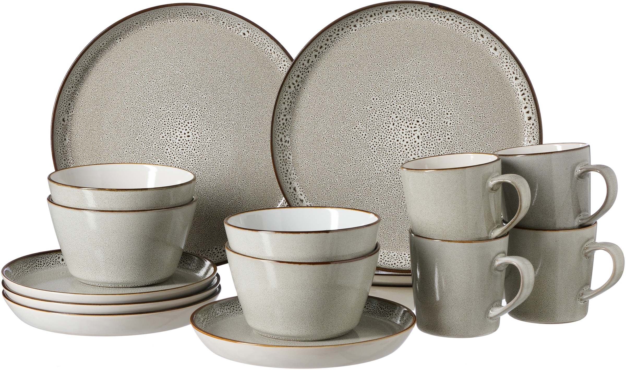 Teller), Kombiservice »Geschirr-Set minimalistisches Personen Ritzenhoff 16 Breker Teile, 4 Schalen, 4 Kaffeebecher, Visby«, 4 & Teller 16 BAUR 4 4 für tlg., und Design, Flach | (Set, skandinavisches,