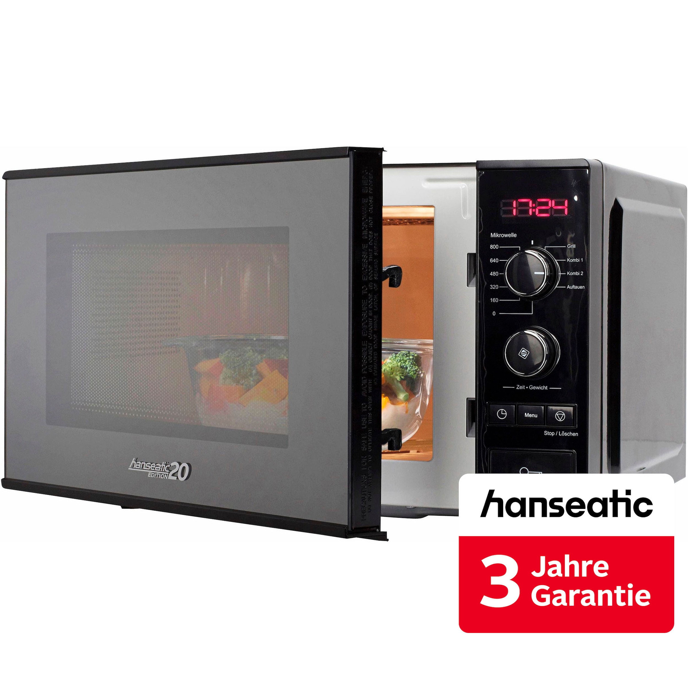 Hanseatic Mikrowelle "63147329" Grill Mikrowelle 800 W inkl. 3 Jahre Herstellergarantie