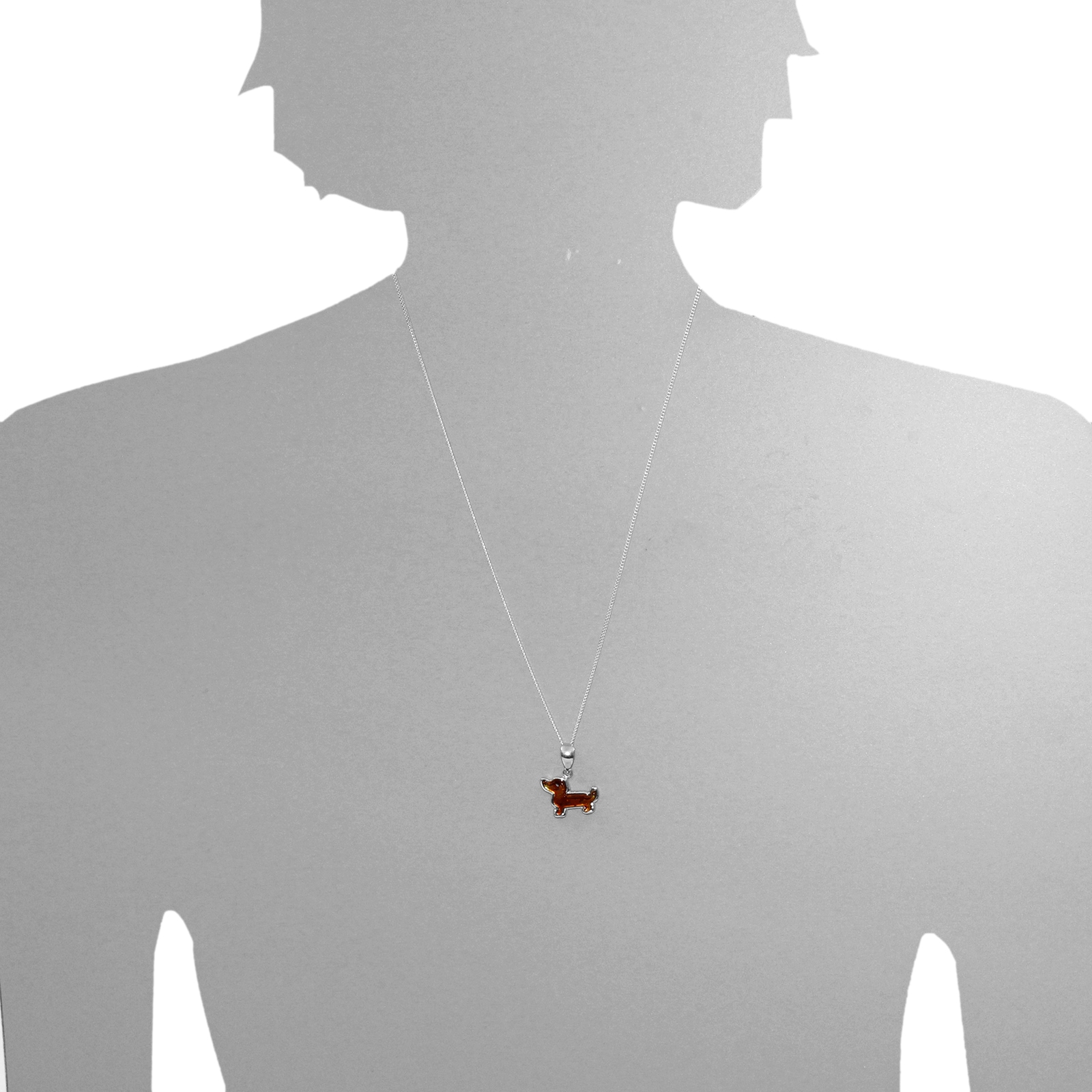 OSTSEE-SCHMUCK Kette mit Anhänger »Ostsee-Schmuck Kette mit Anhänger Dackel«, (2 tlg.)