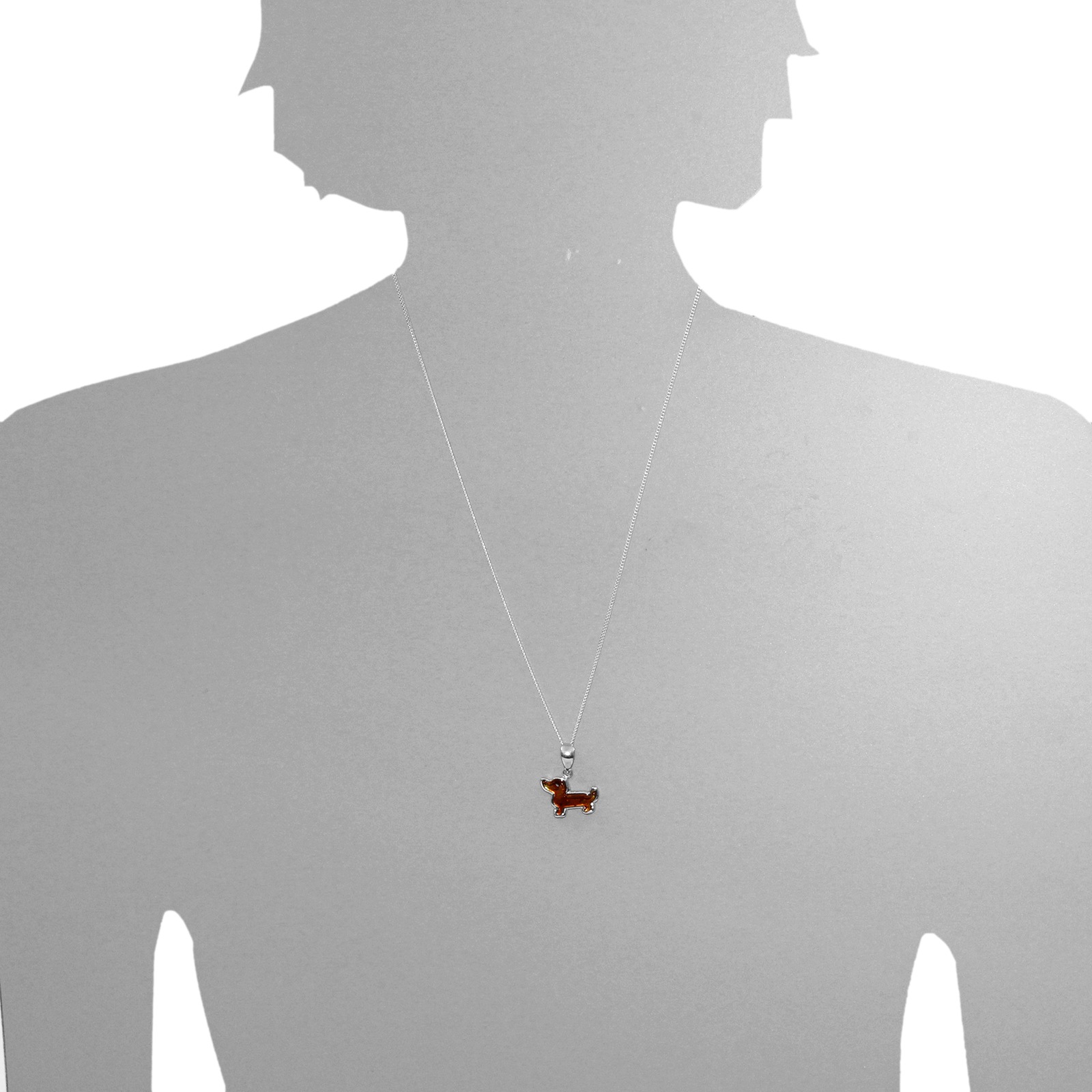 OSTSEE-SCHMUCK Dackel Pendant White Silver 925 2