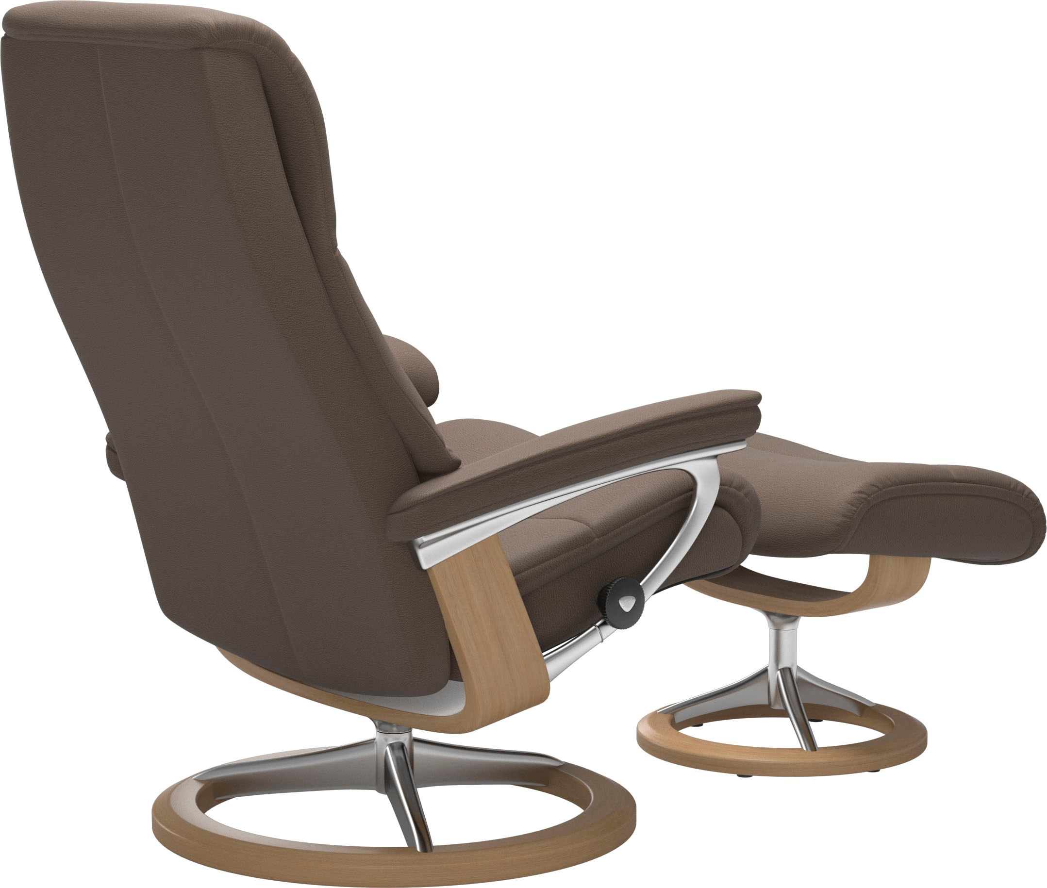 Stressless® Relaxsessel »View«, (Set, Relaxsessel mit Hocker), mit Signature Base, Größe S,Gestell Eiche