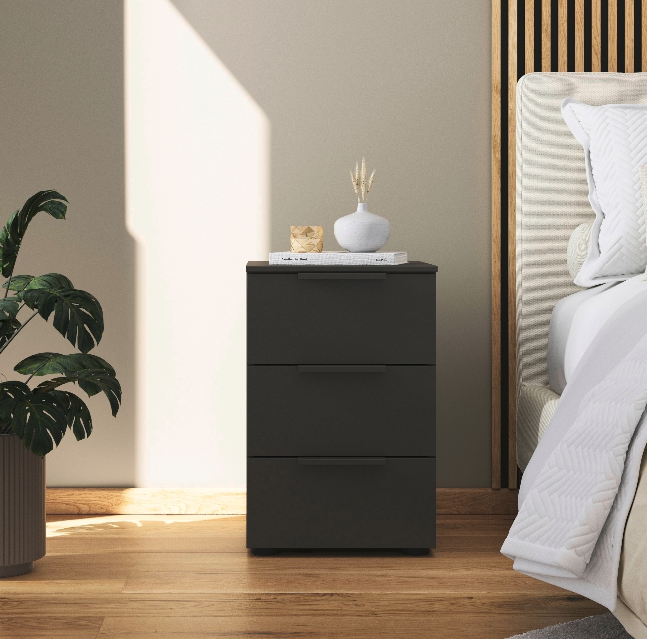rauch Nachtkommode »Nachttisch Nachtschrank Nachtkonsole FLIPP«, (Breite 40 cm), mit 3 Schubladen und Soft-Close-Funktion