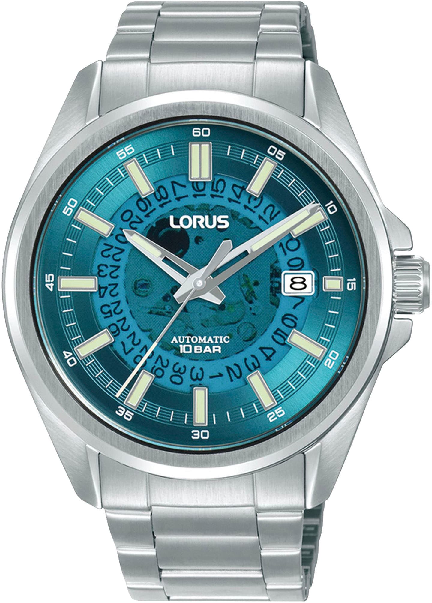 LORUS Automatikuhr, Armbanduhr, Herrenuhr, Datum, Edelstahlarmband