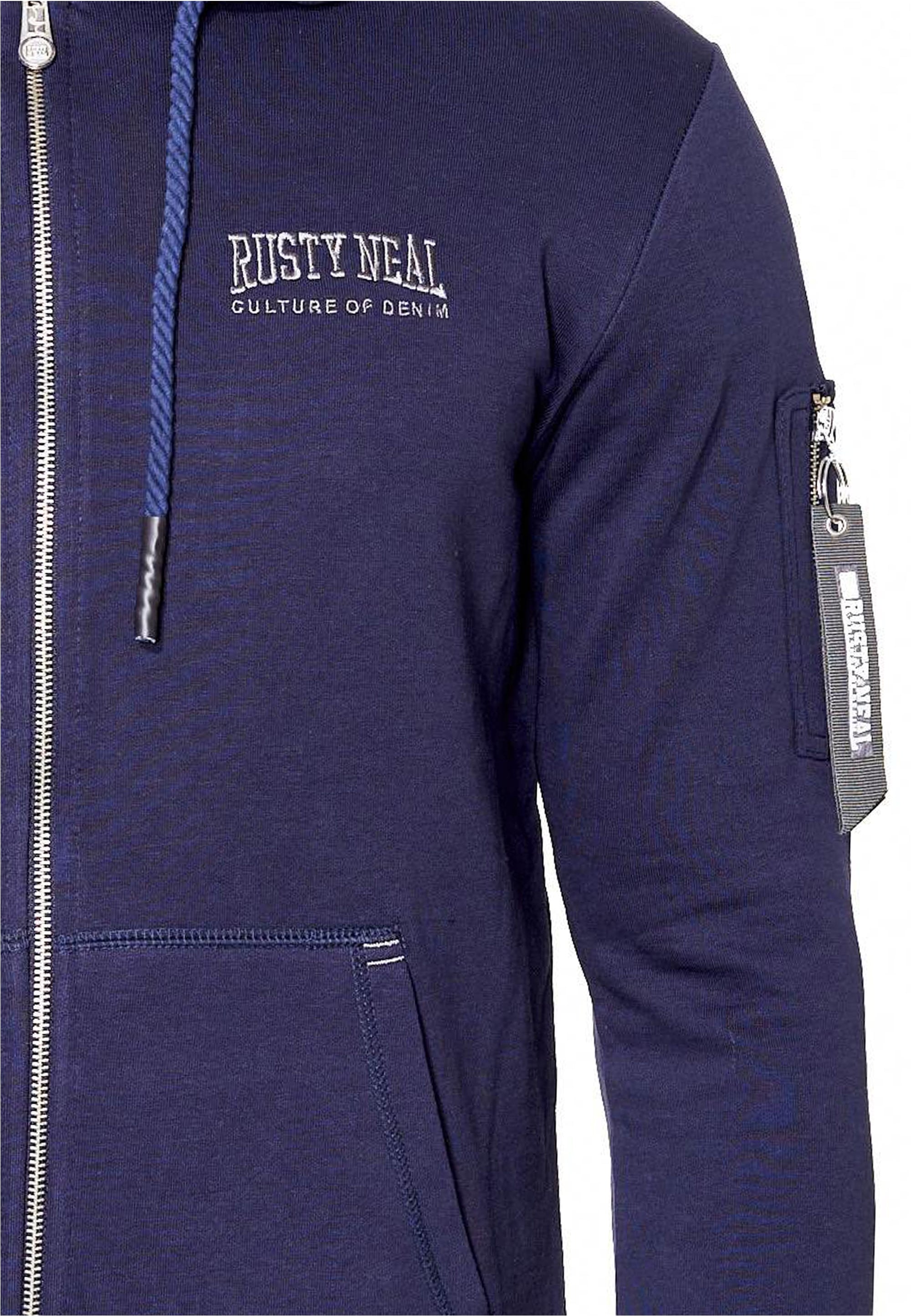 Rusty Neal Sweatjacke, mit stylischer Ärmeltasche