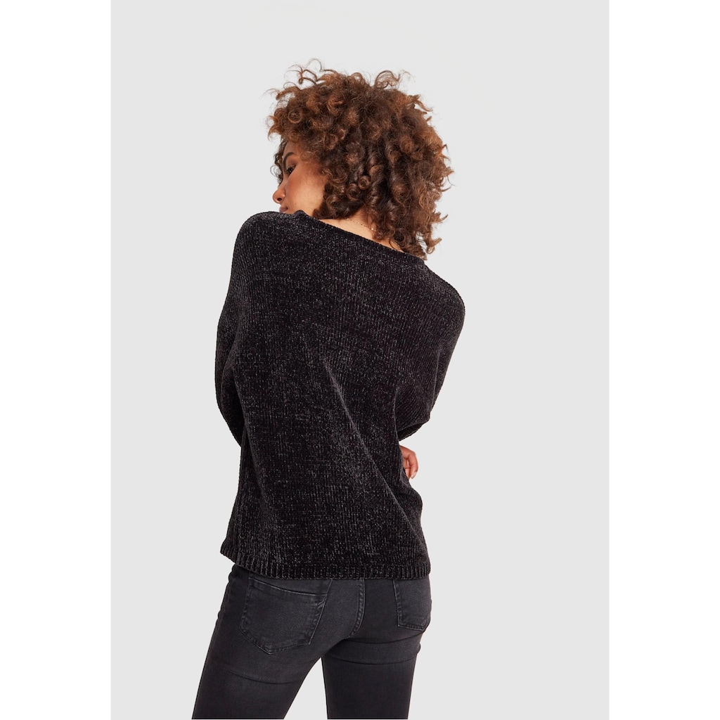 URBAN CLASSICS Rundhalspullover »Urban Classics Damen Ladies Oversize Chenille Sweater«, (1 tlg.)