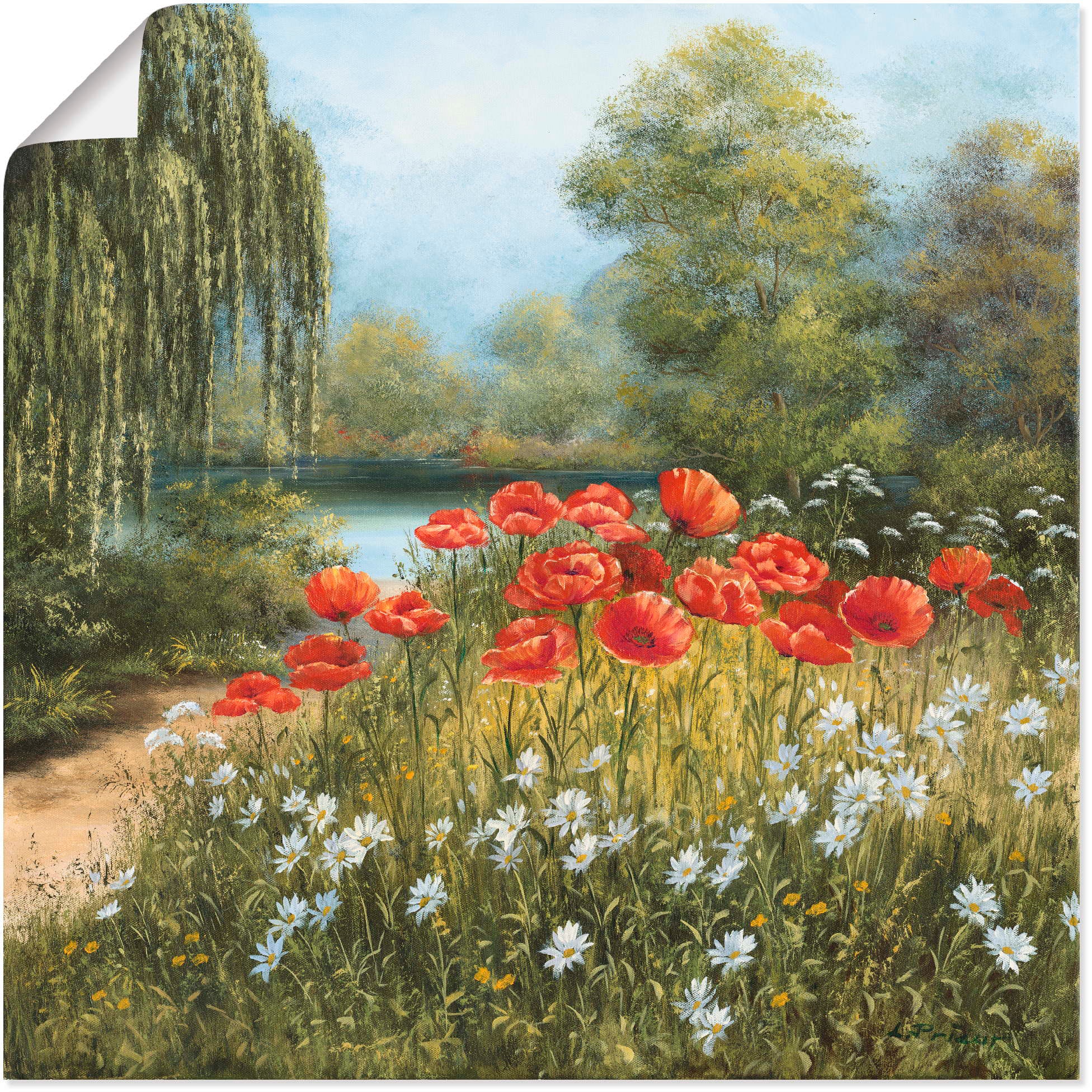 Black Friday Artland Wandbild Mohnwiese Am See Blumenwiese St