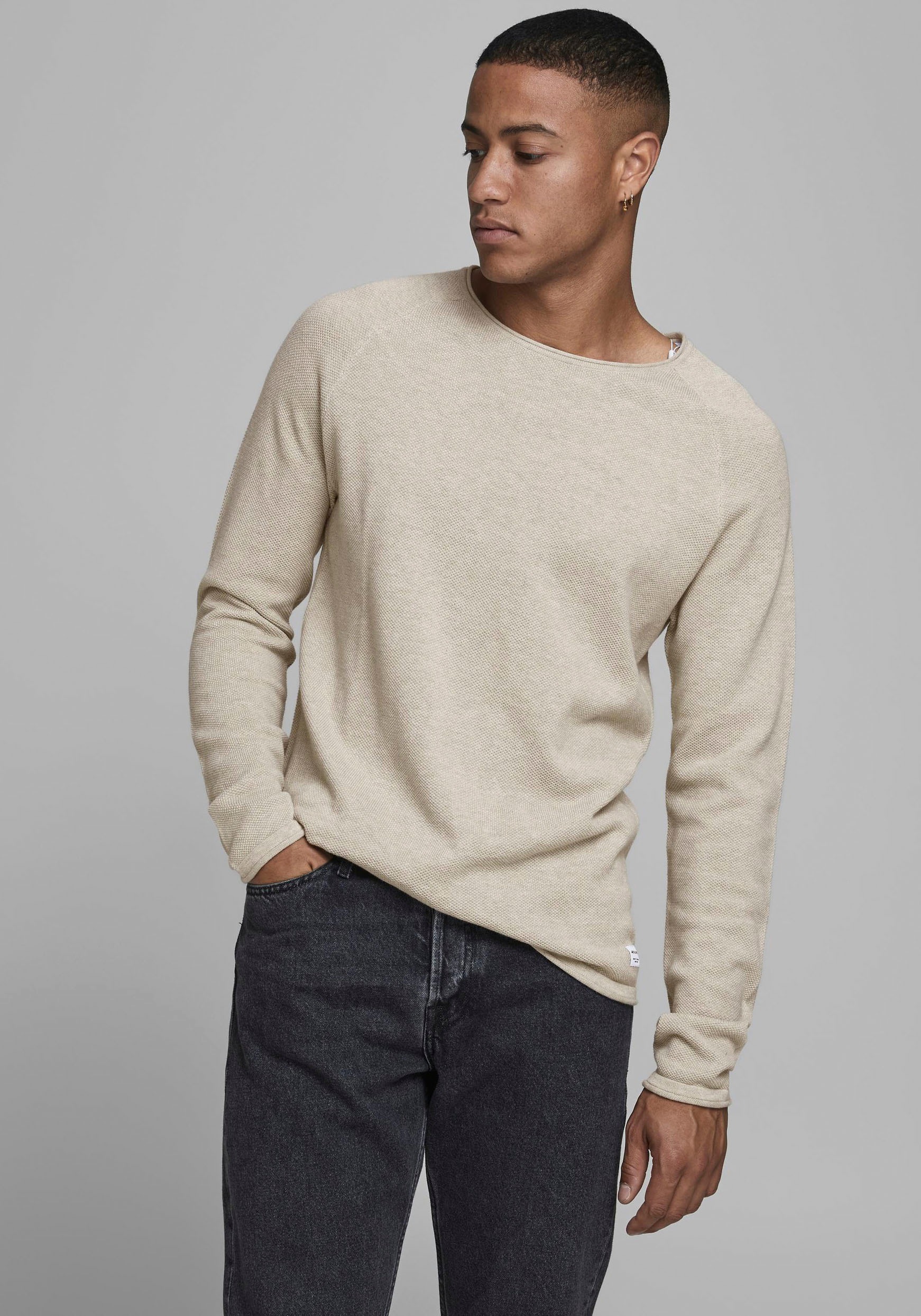 Jack & Jones "JJEHILL Einfarbiger Pullover mit angenehmem Tragegefühl" unif günstig online kaufen