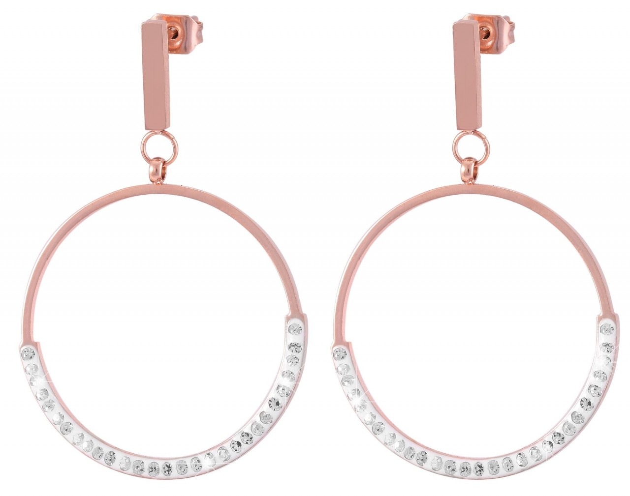 Paar Ohrhänger ADELIA´S "Damen Ohrstecker aus poliertem Edelstahl", silber, Ohrringe, Damen, Damen, Edelstahl