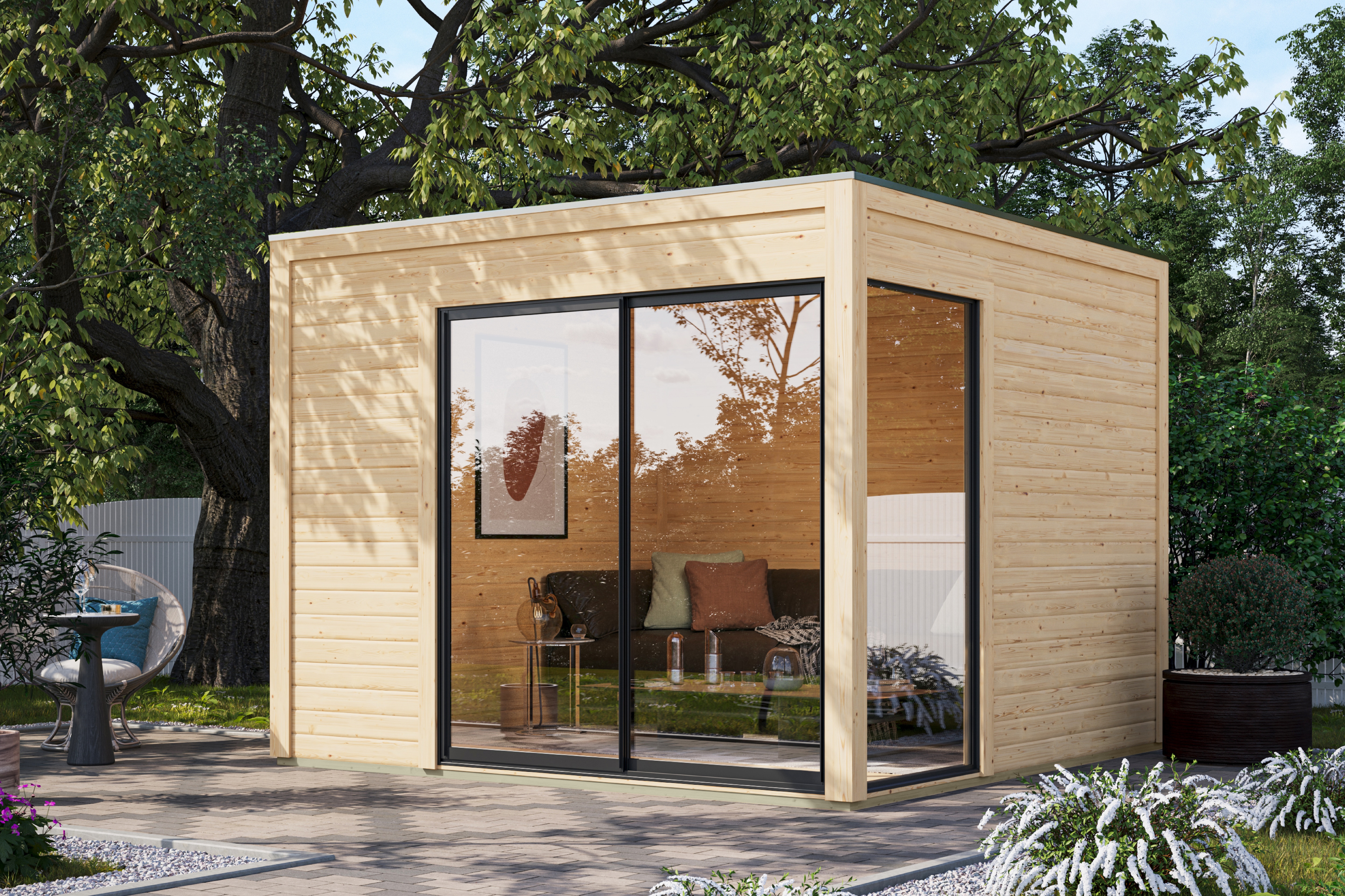 Karibu Gartenhaus "Ditsche 1" inkl. Massivholzfußboden