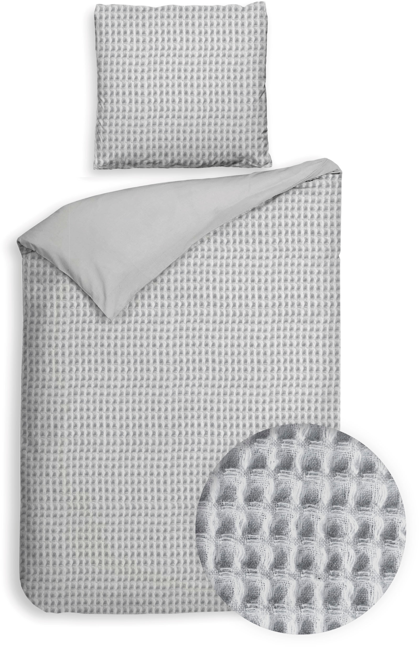 Heckett & Lane Wendebettwäsche "Vafala" 2 Stk. tlg. Waffelmuster,100% Baumw günstig online kaufen