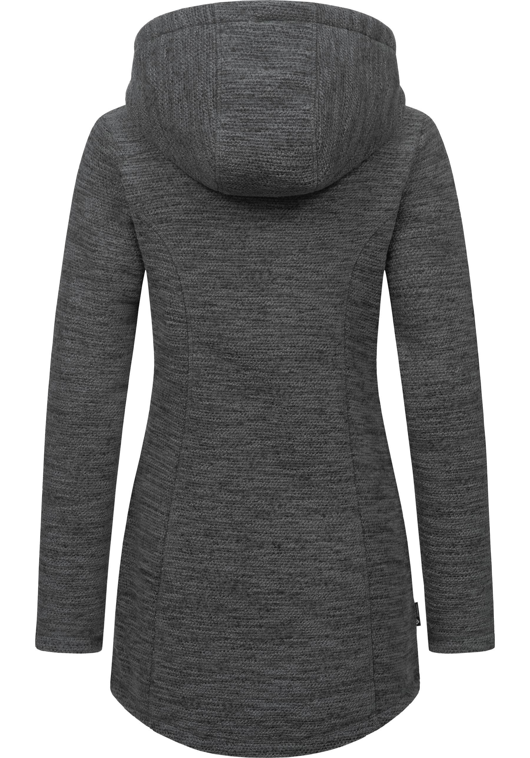 Ragwear Longstrickjacke »Leysha Melange«, Sportliche Kapuzenjacke in melierter Strick-Optik