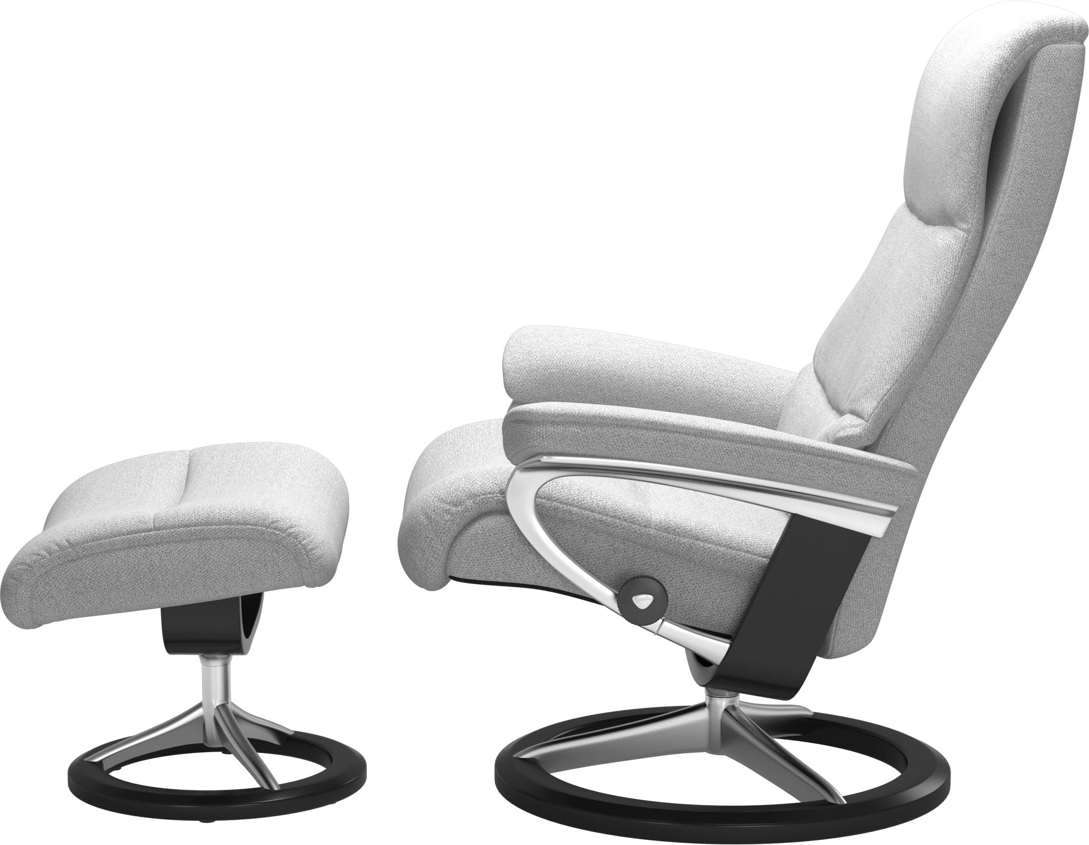Stressless® Relaxsessel »View«, (Set, Relaxsessel mit Hocker), mit Signature Base, Größe S,Gestell Schwarz