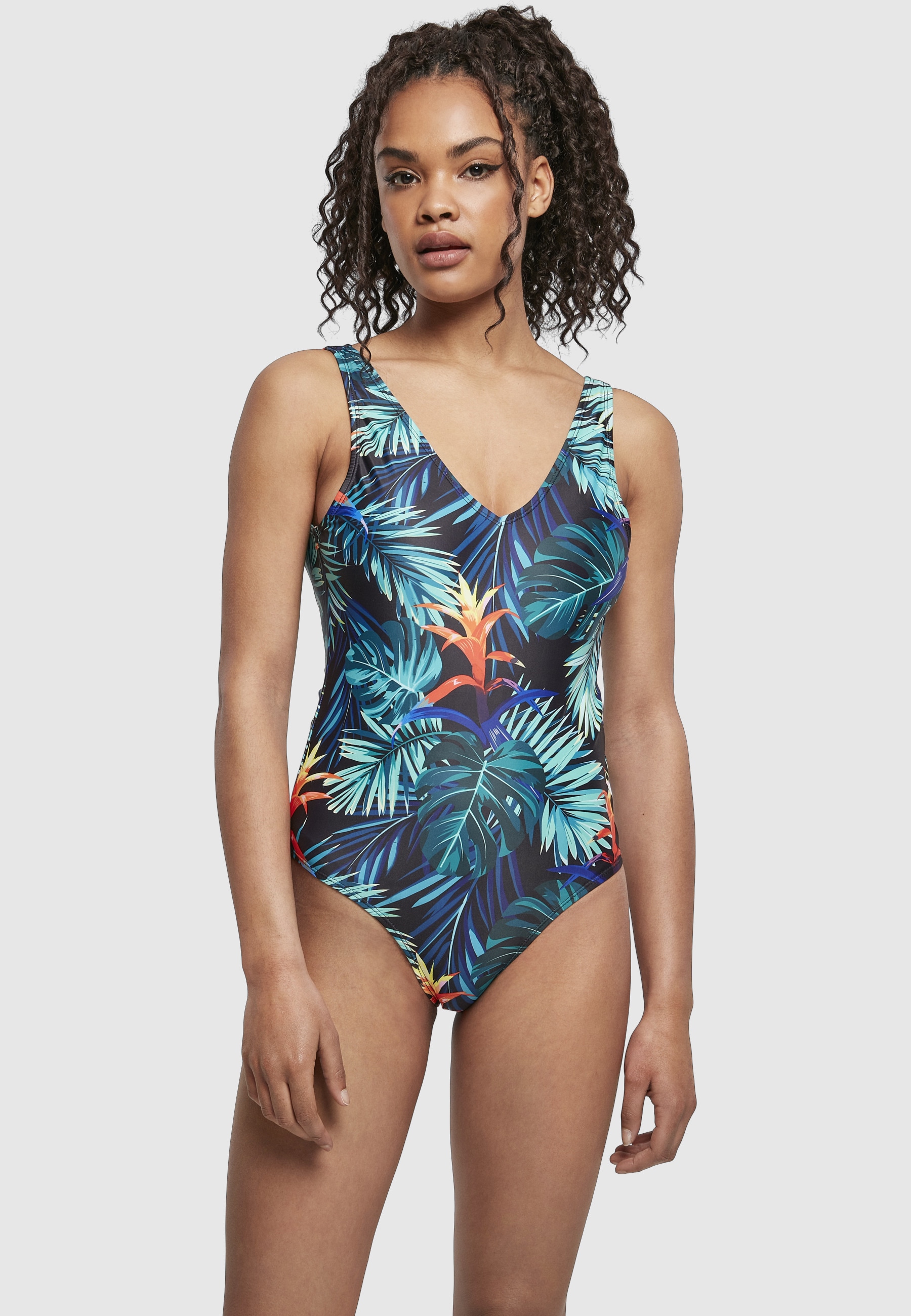 URBAN CLASSICS Monokini »Urban Classics Damen Ladies High Leg Pattern Swimsuit«
