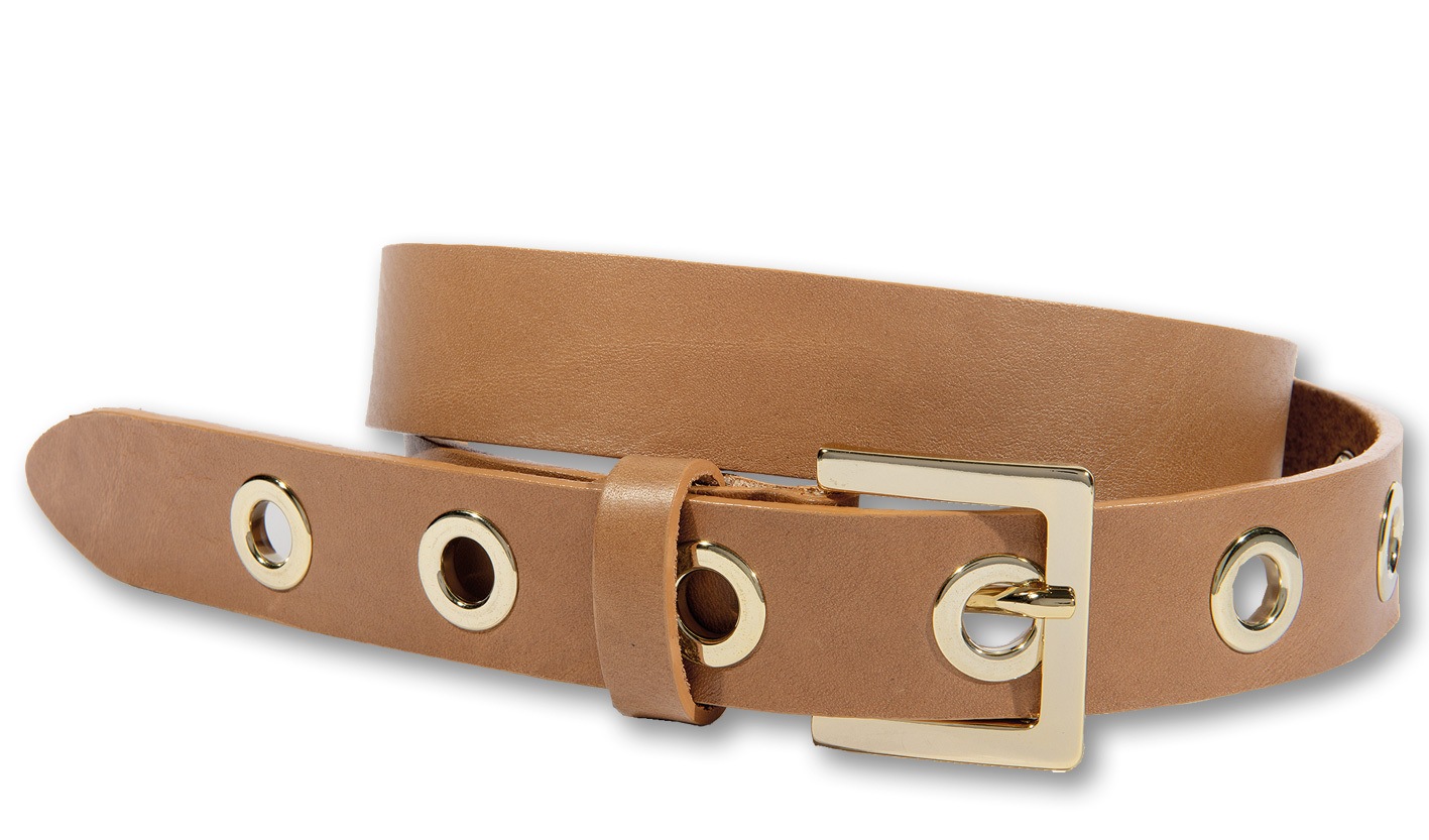 Silbergift Ledergürtel "Ledergürtel mit eckiger Goldschließe & großen Metal günstig online kaufen