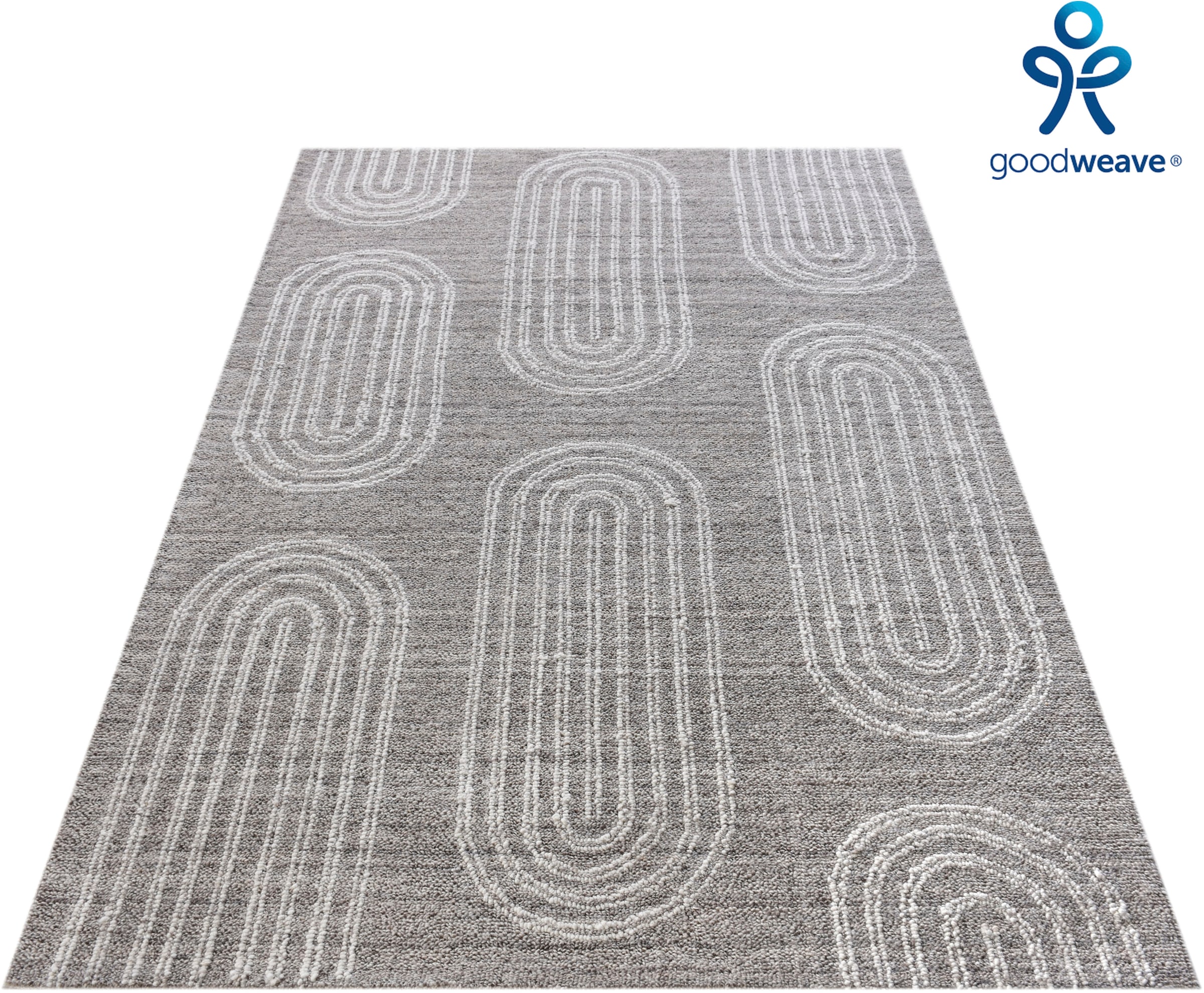 my home Wollteppich "Boras, handgefertigt, Wolle, Hoch-Tief-Struktur" recht günstig online kaufen