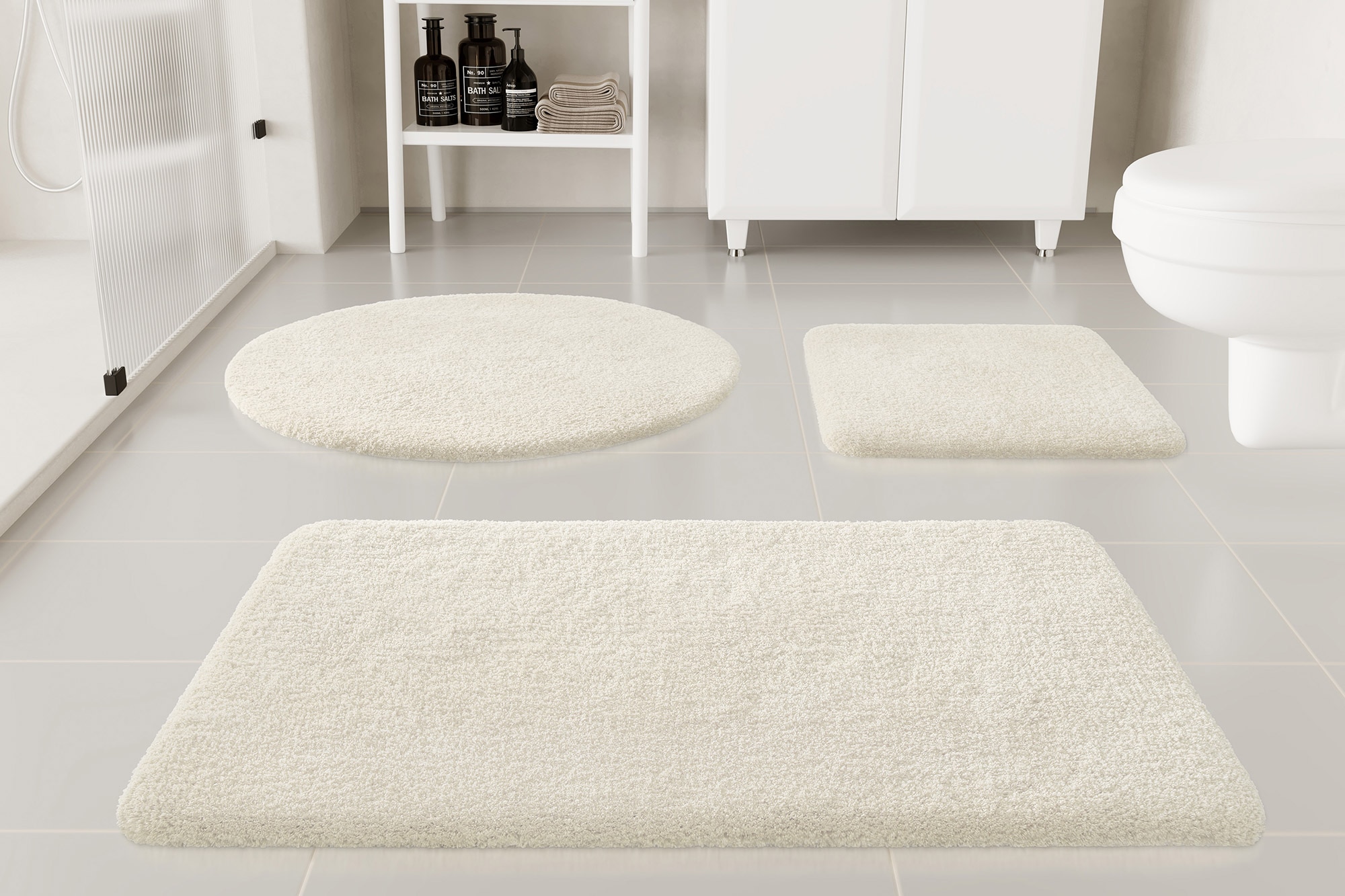my home Badematte »Kaarin«, rutschhemmend beschichtet, schnell trocknend, Badteppich, getuftet, flauschig, hochflor, große Farbauswahl