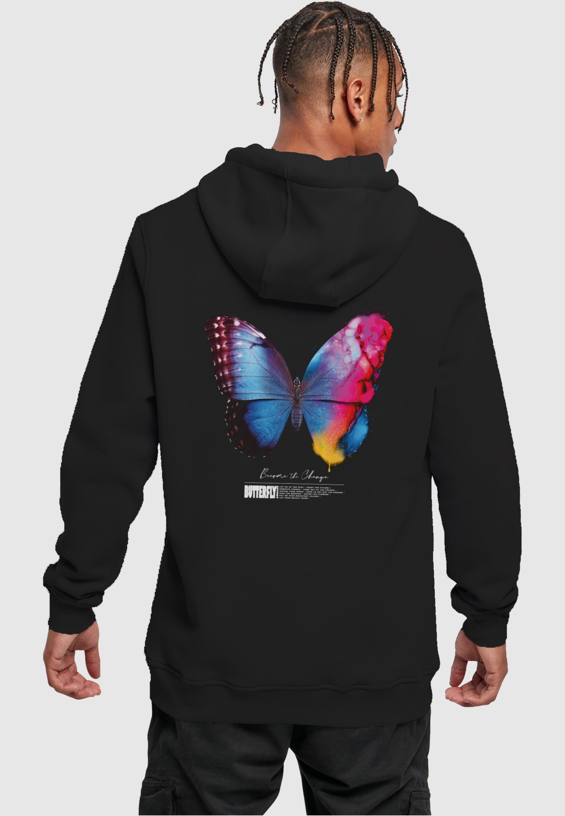 MisterTee Kapuzensweatshirt »MisterTee Herren Become the Change Butterfly 2.0 Hoody«, (1 tlg.)