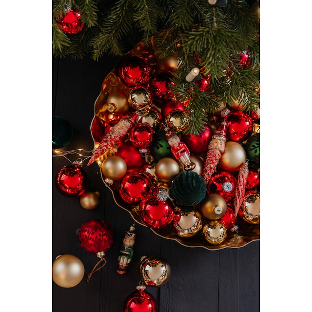 Leonique Weihnachtsbaumkugel »Essone, Weihnachtsdeko, Christbaumschmuck aus  Glas«, (Set, 18 St.), Christbaumkugeln mit Motiv, 18-teilig, Ø 6 cm, 7 cm, 8  cm | BAUR