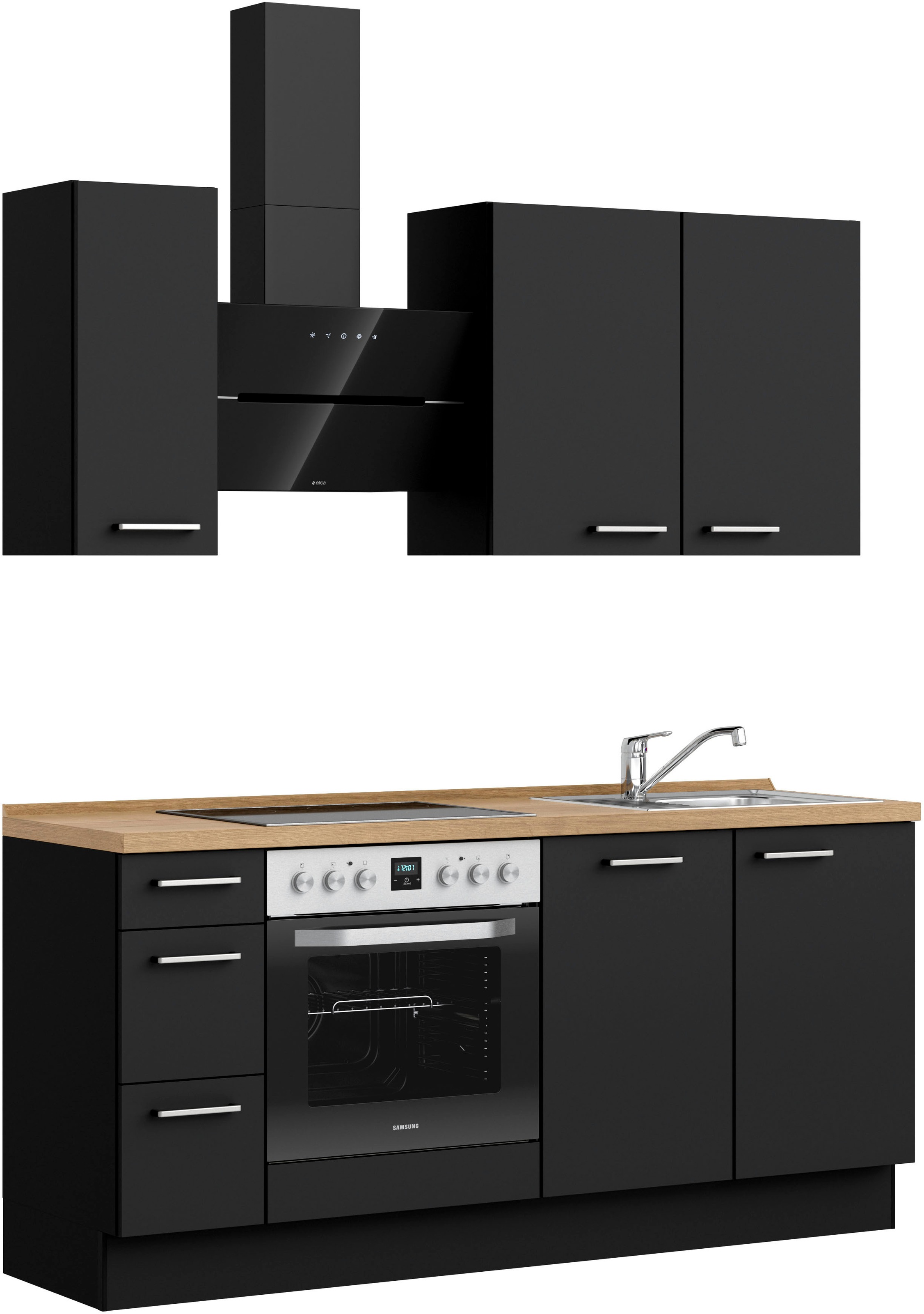 nobilia® Küchenzeile »"Touch II"«, vormontiert, Ausrichtung wählbar, Breite 180 cm, wahlw. mit E-Geräten