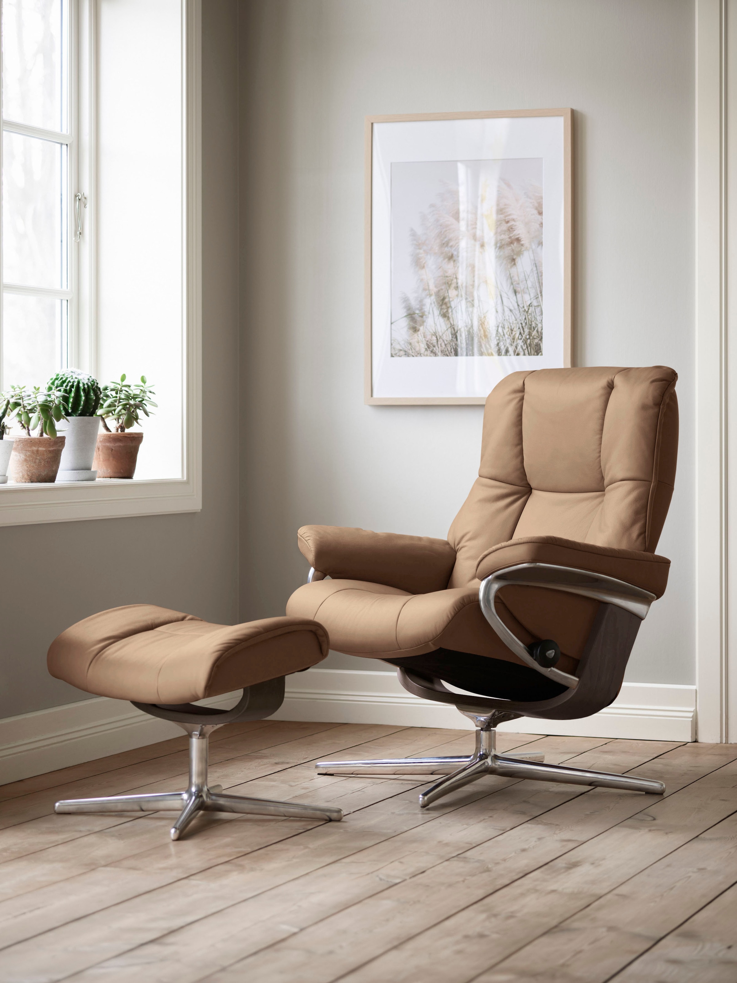 Stressless Fußhocker "Mayfair", mit Cross Base, Größe S, M & L, Holzakzent Wenge