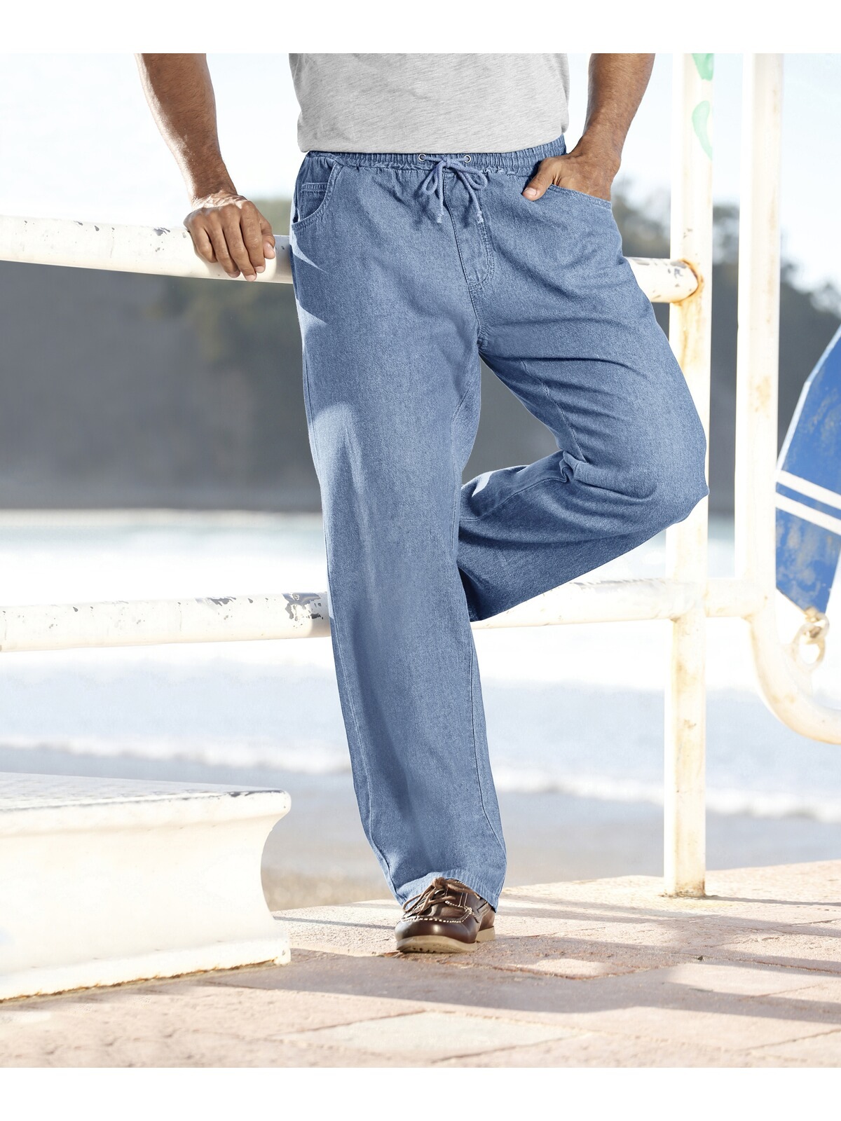 Jan Vanderstorm Daan Men's Pull-On Jeans Light Blue 35 2