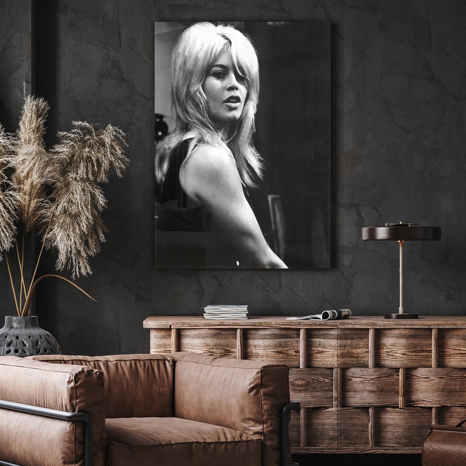 queence Acrylglasbild "Nero", Schwarz-Weiß-Frau-Stars-Portrait-Foto-Film-Fi günstig online kaufen