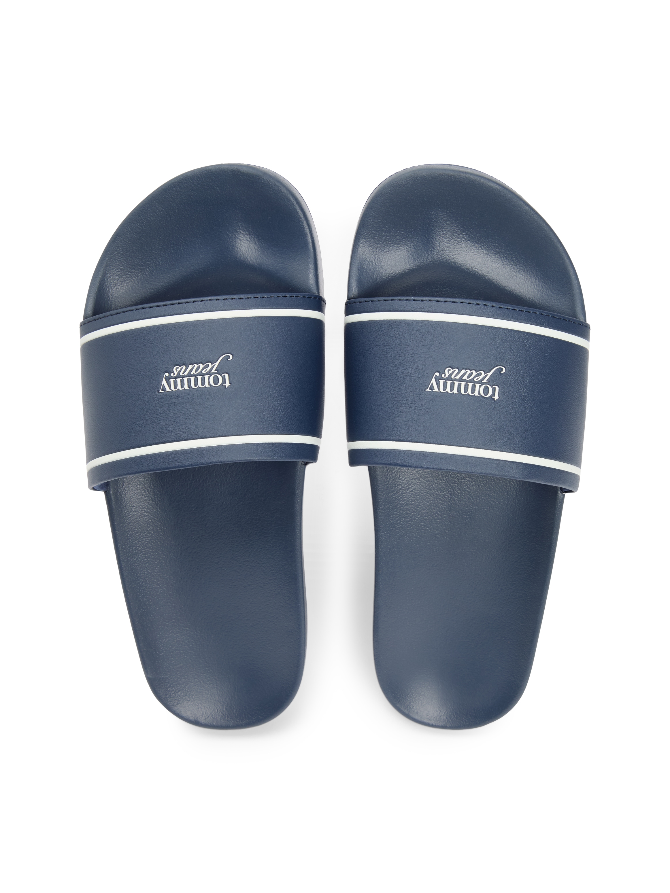 Tommy Jeans Badepantolette »TJW POOLSLIDES«  Strandschuh, Pantolette, Flat mit Kontraststreifen