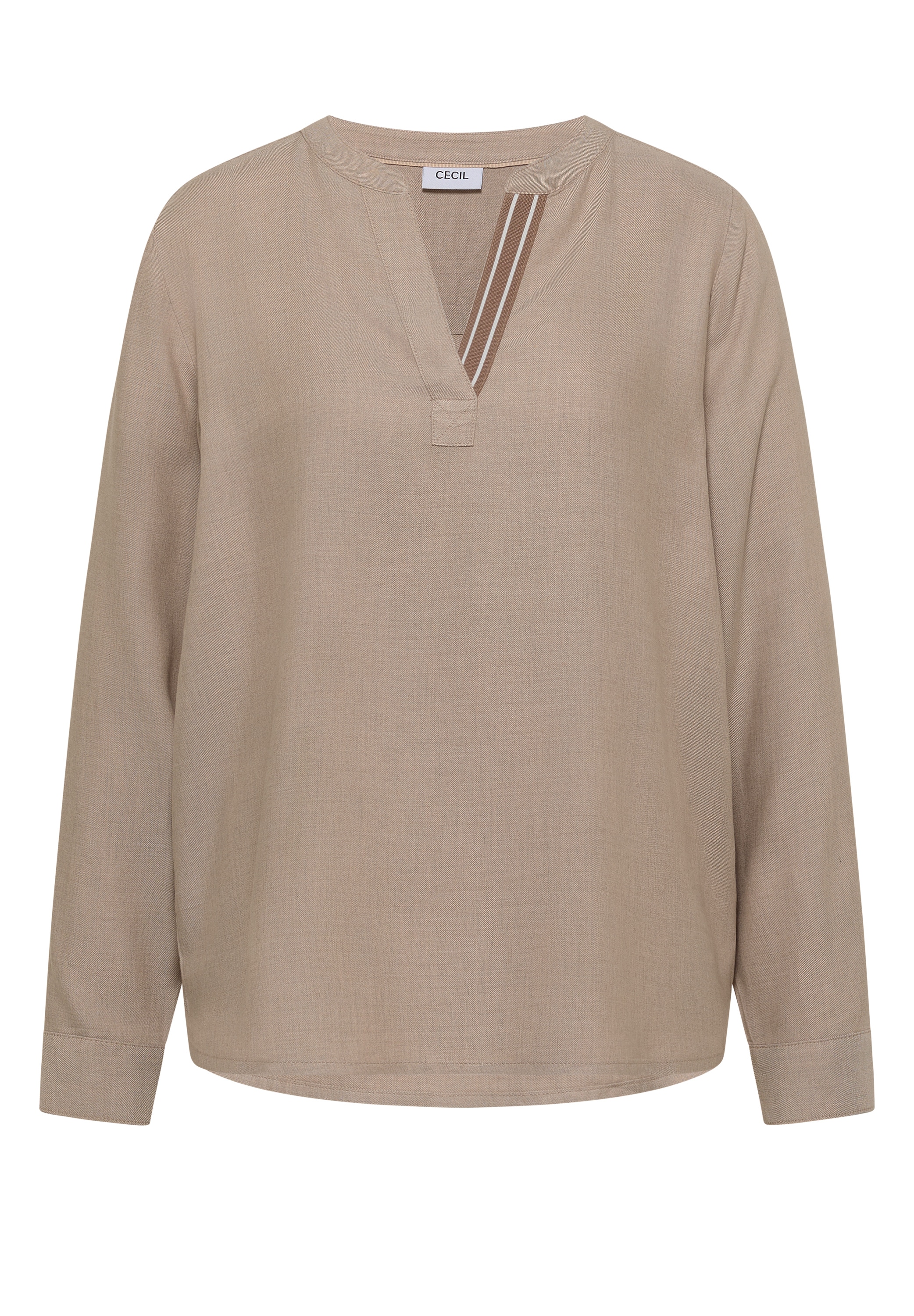 Cecil Shirtbluse mit geschlitztem Rundhalsausschnitt