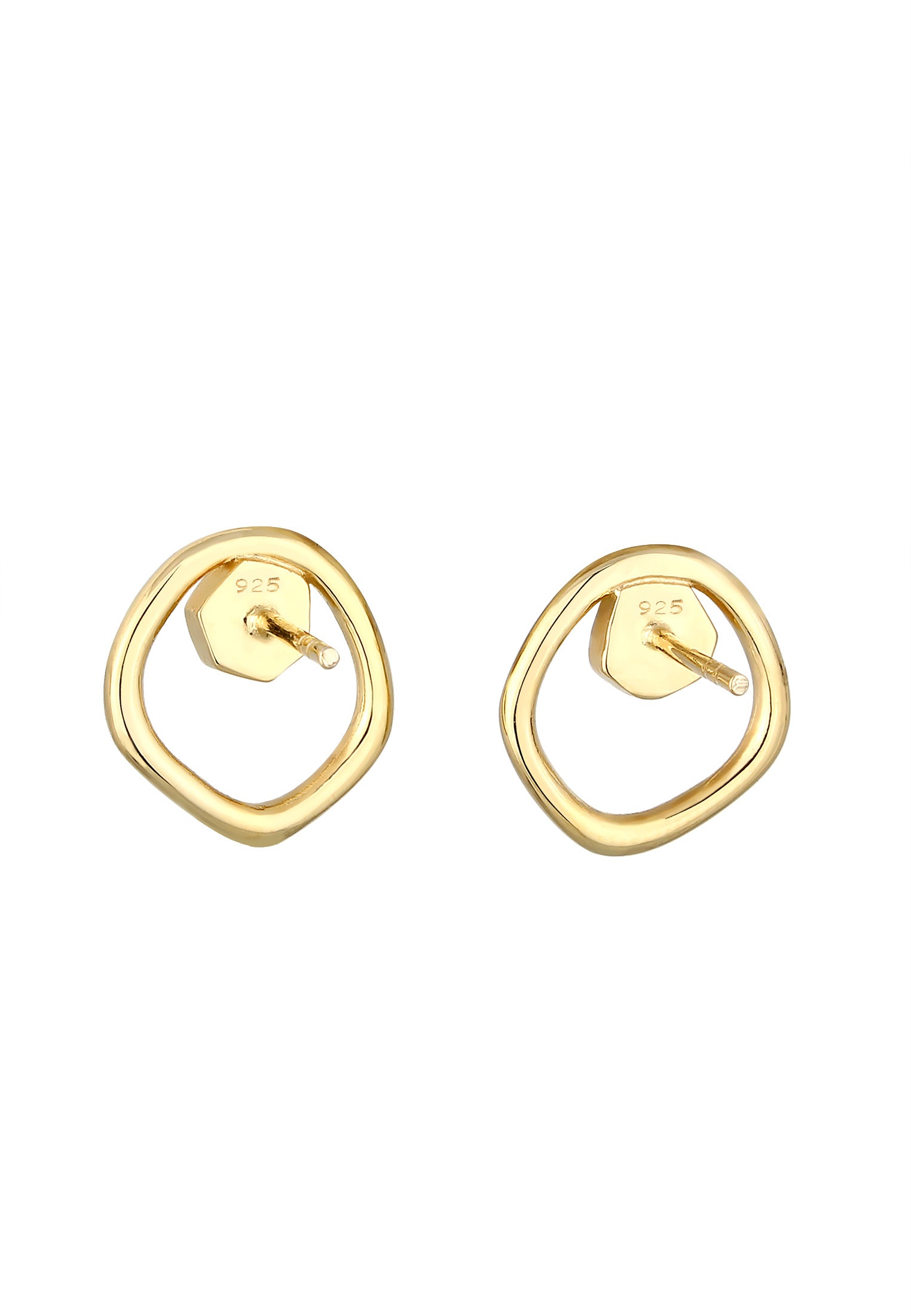 Elli Premium Paar Ohrstecker »Stecker Mondstein Organic Kreis Look 925 Silber«
