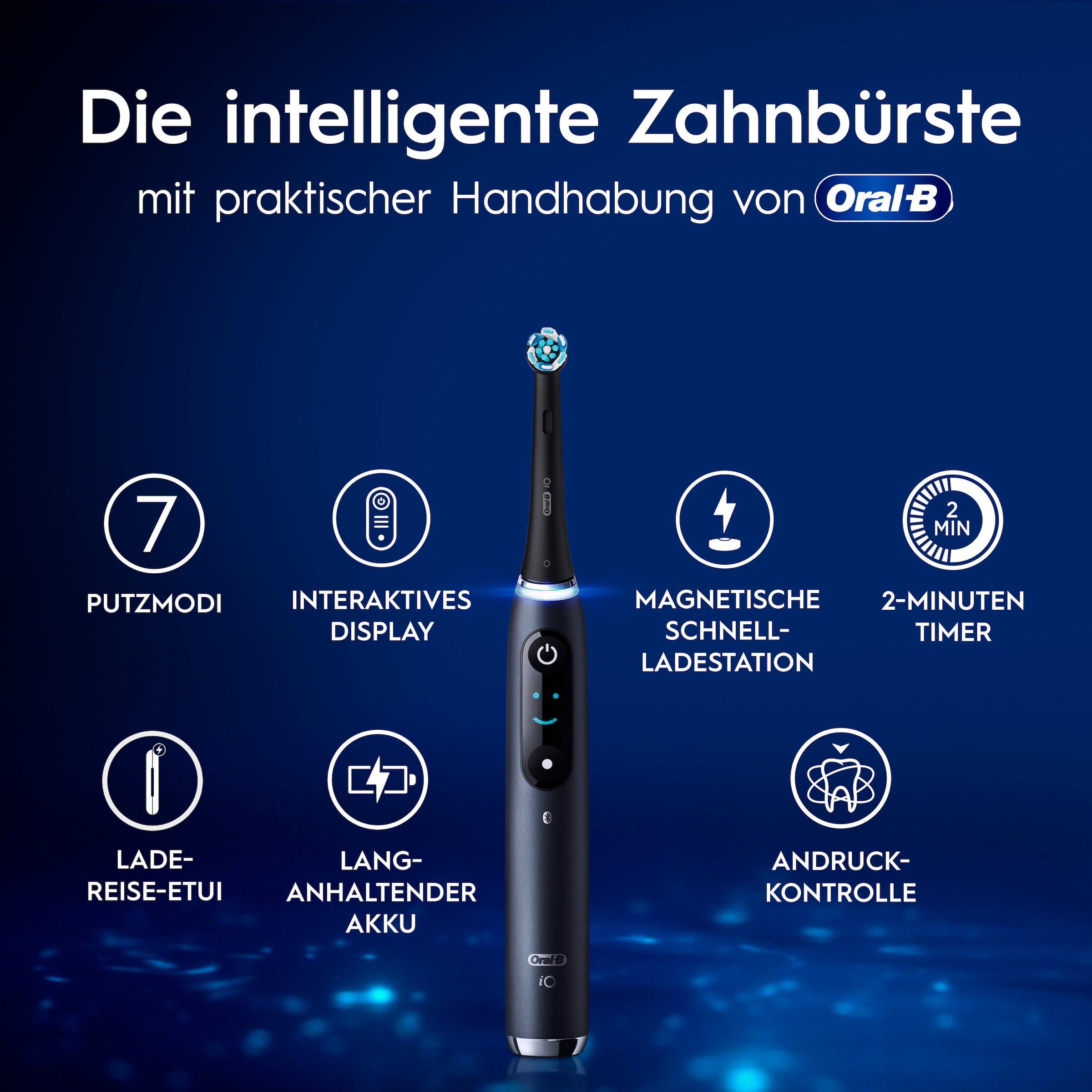 Oral-B Elektrische Zahnbürste »iO Series 9«, 3 St. Aufsteckbürsten, Geschenkedition, 7 Putzmodi, Lade-Reise-Etui