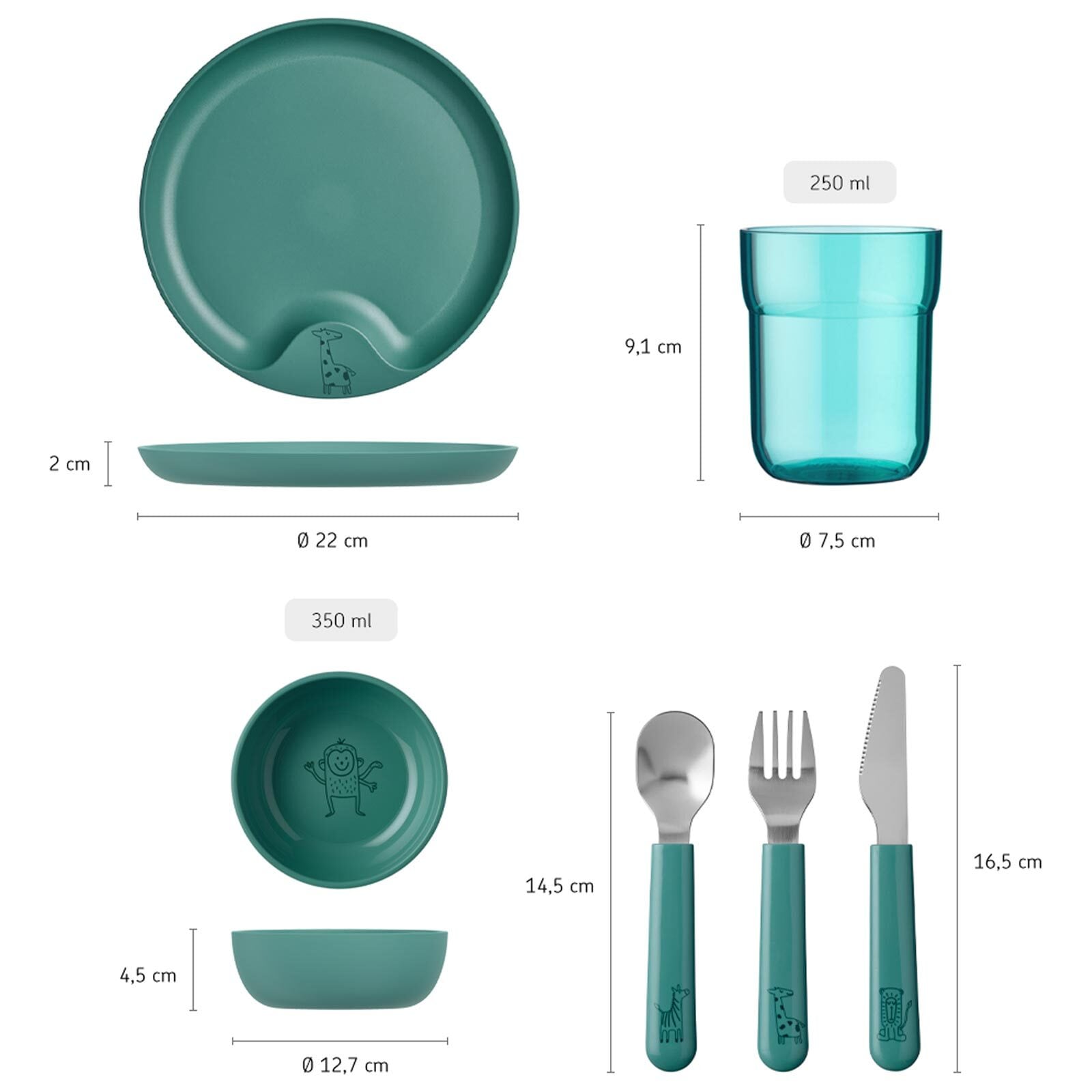Mepal Kindergeschirr-Set »Kindergeschirr Mio 6er Set«