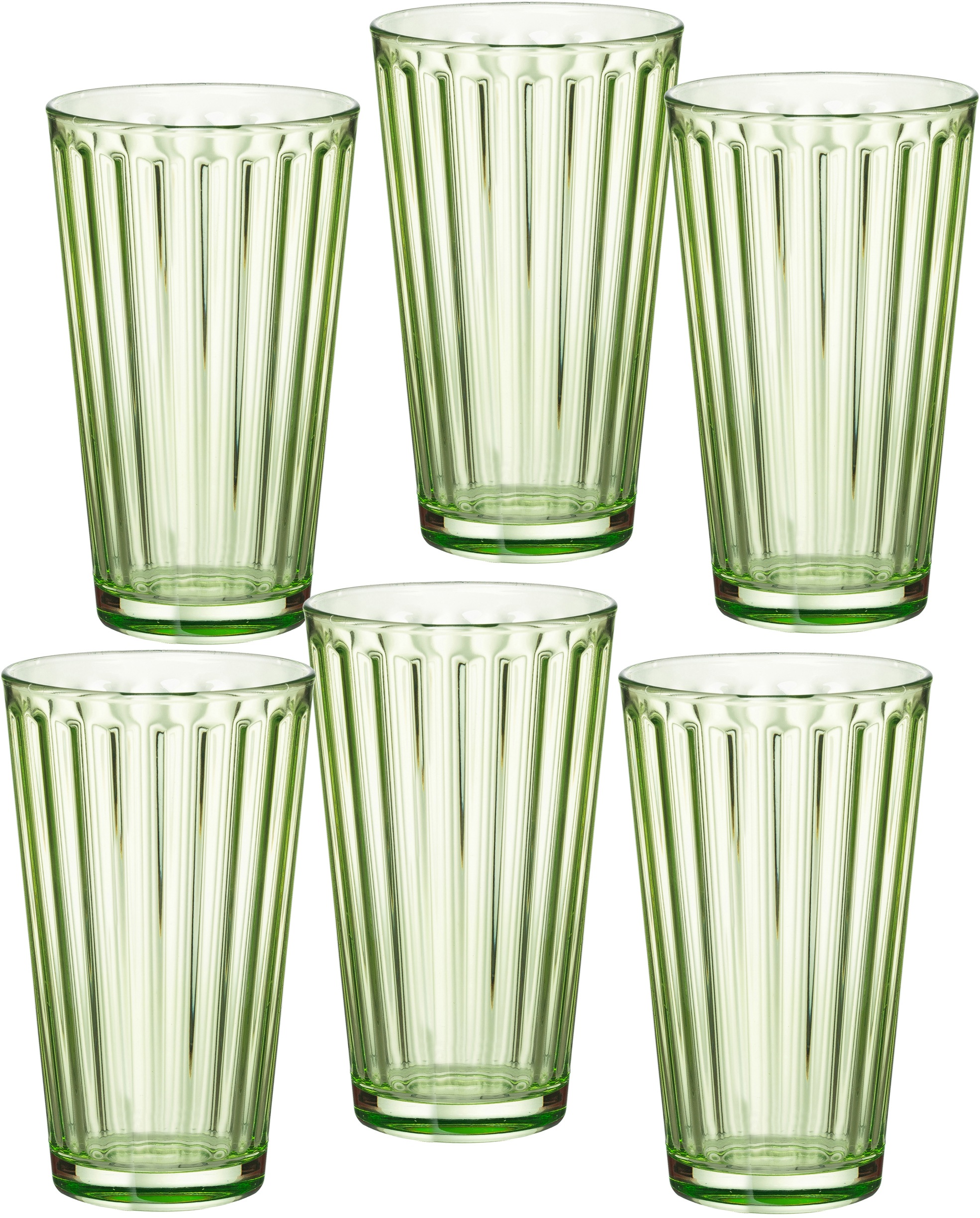 Ritzenhoff & Breker Longdrinkglas »Lawe«, (Set, 6 tlg., 6 Longdrinkgläser, je 400 ml), topaktuelles Innen-Facettierung