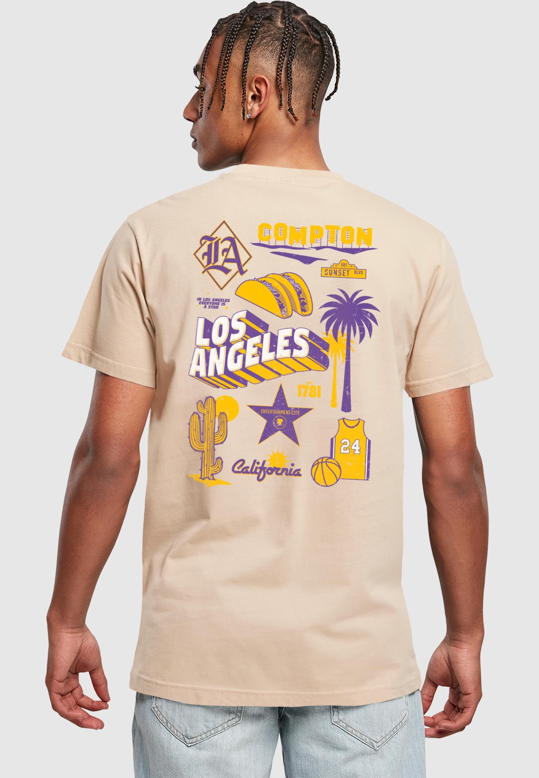 MisterTee T-Shirt »MisterTee Herren LA City Print Tee«, (1 tlg.)