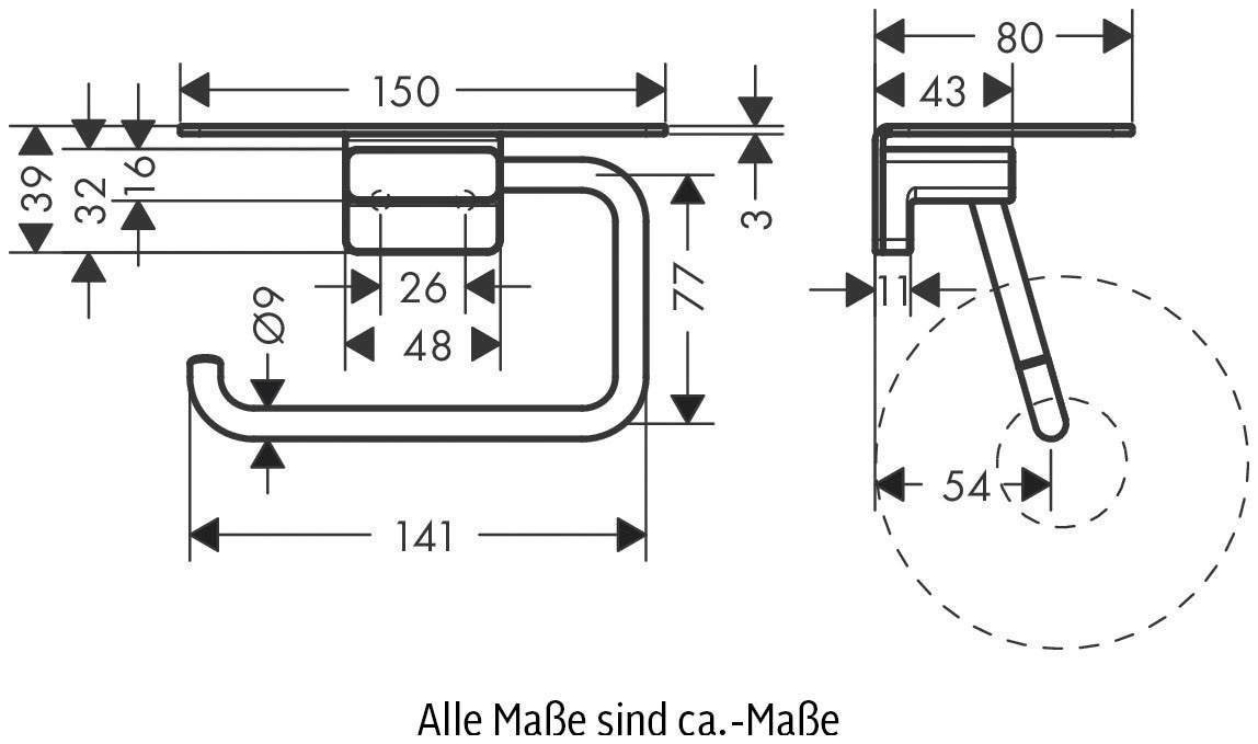 hansgrohe Toilettenpapierhalter »AddStoris«, mit Ablage