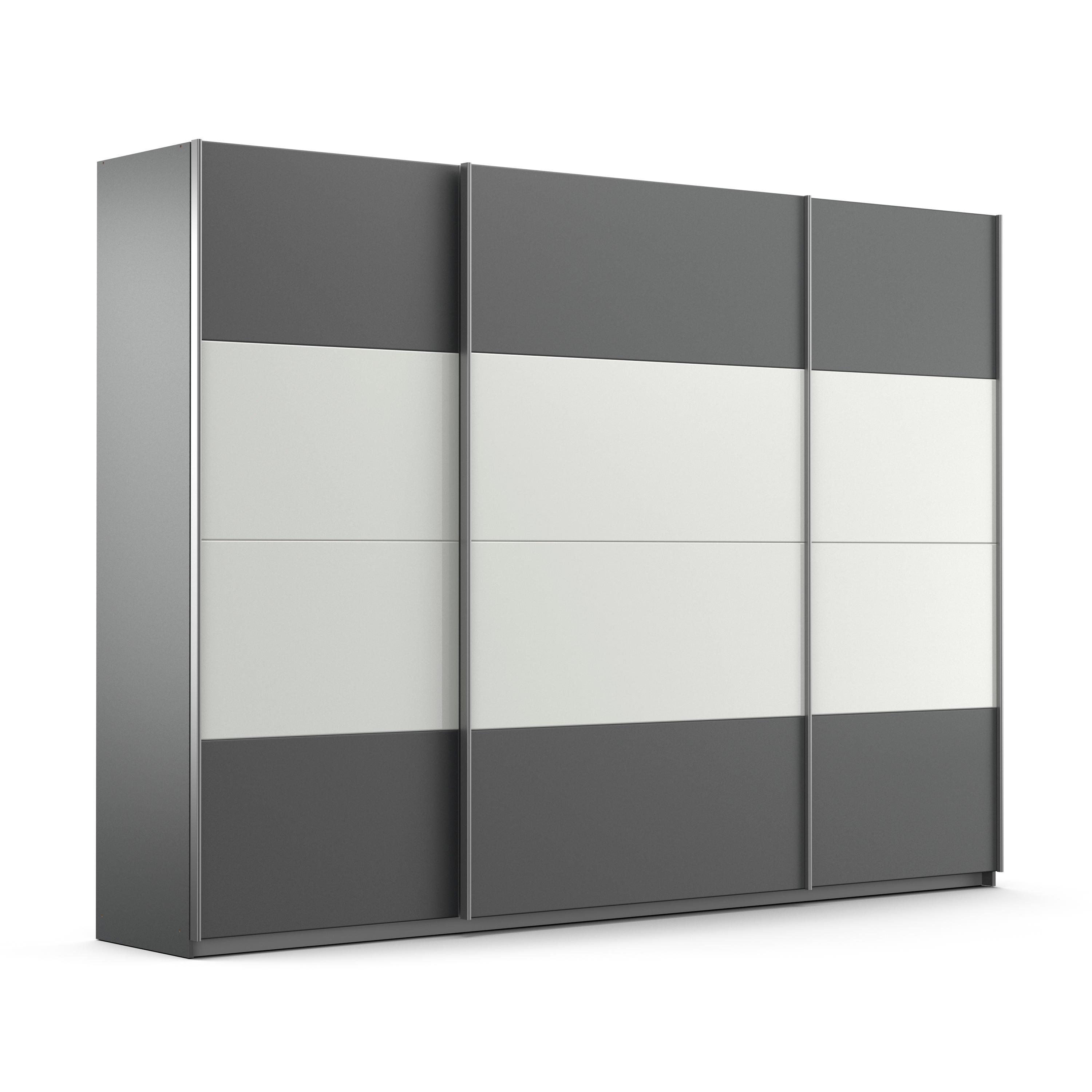 rauch Schwebetürenschrank "Quadra Schlafzimmerschrank in vielen Breiten" Kleiderschrank Garderobenschrank Schrank mit Glaselementen
