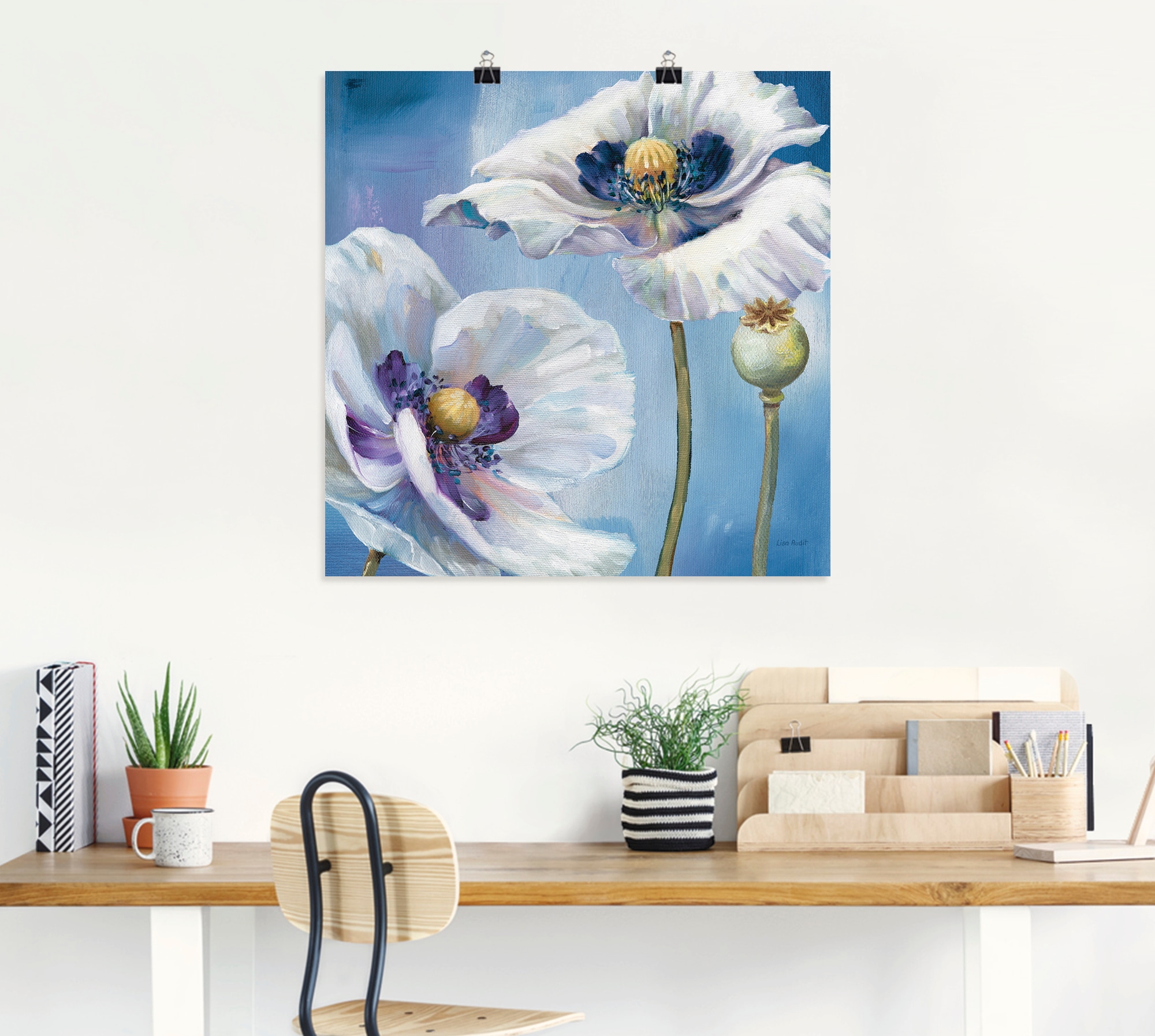 Artland Wandbild »Blauer oder | bestellen versch. Poster Wandaufkleber in II«, Leinwandbild, Blumen, St.), BAUR Größen Tanz als (1